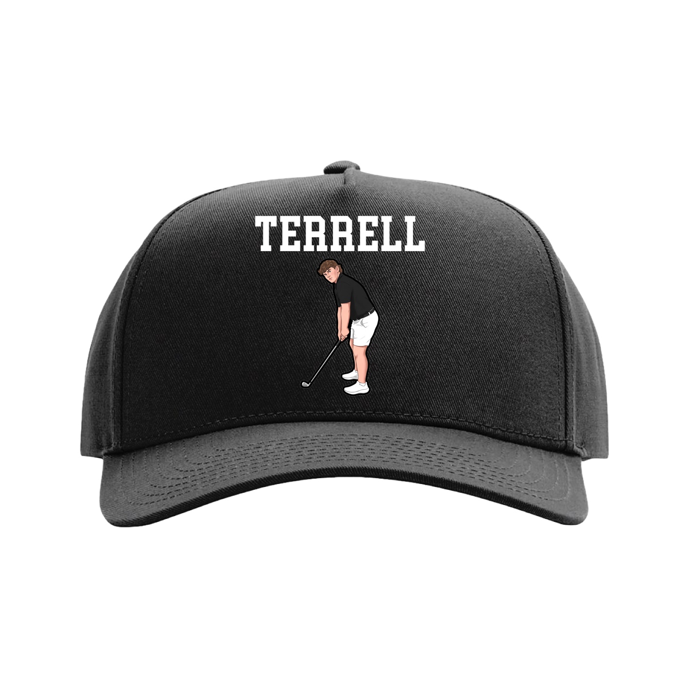 Full Fabric Five-Panel Champ Cap — Shirsey in Black
