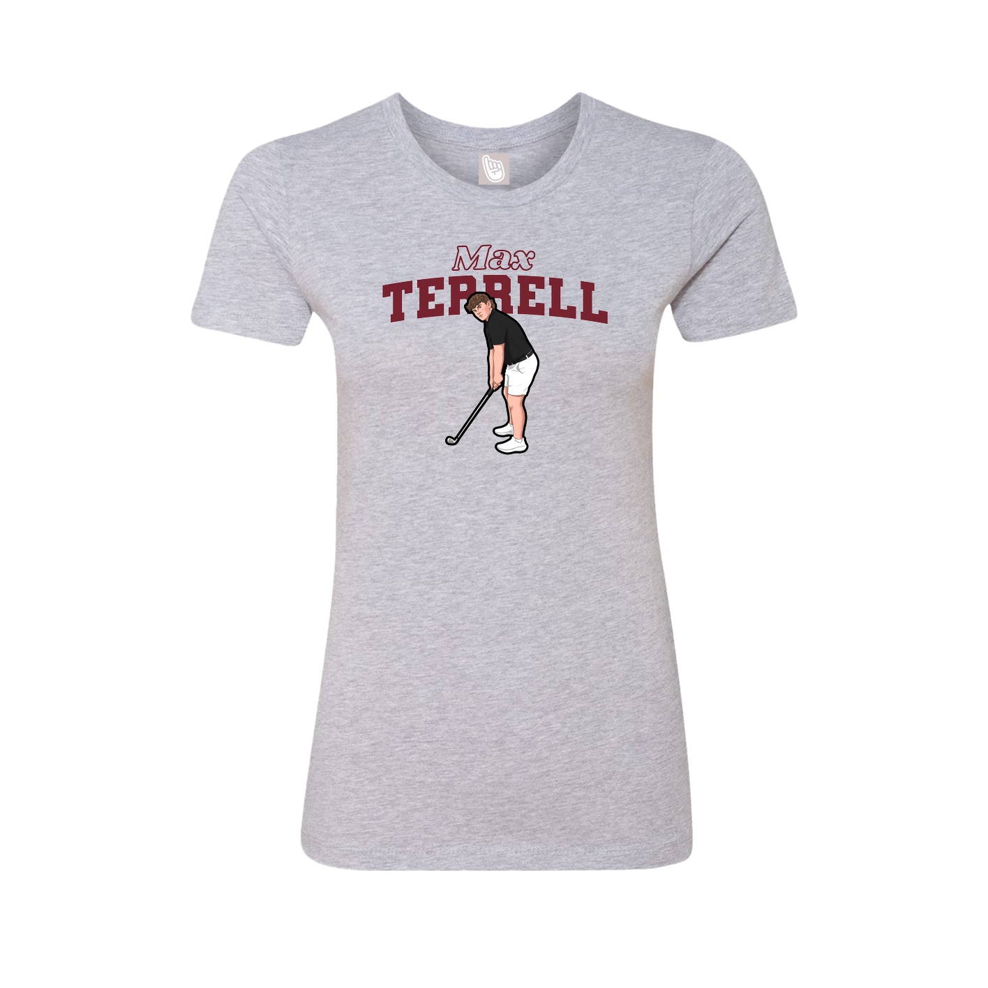 Fitted Women's Tee — Name Arch in Grey