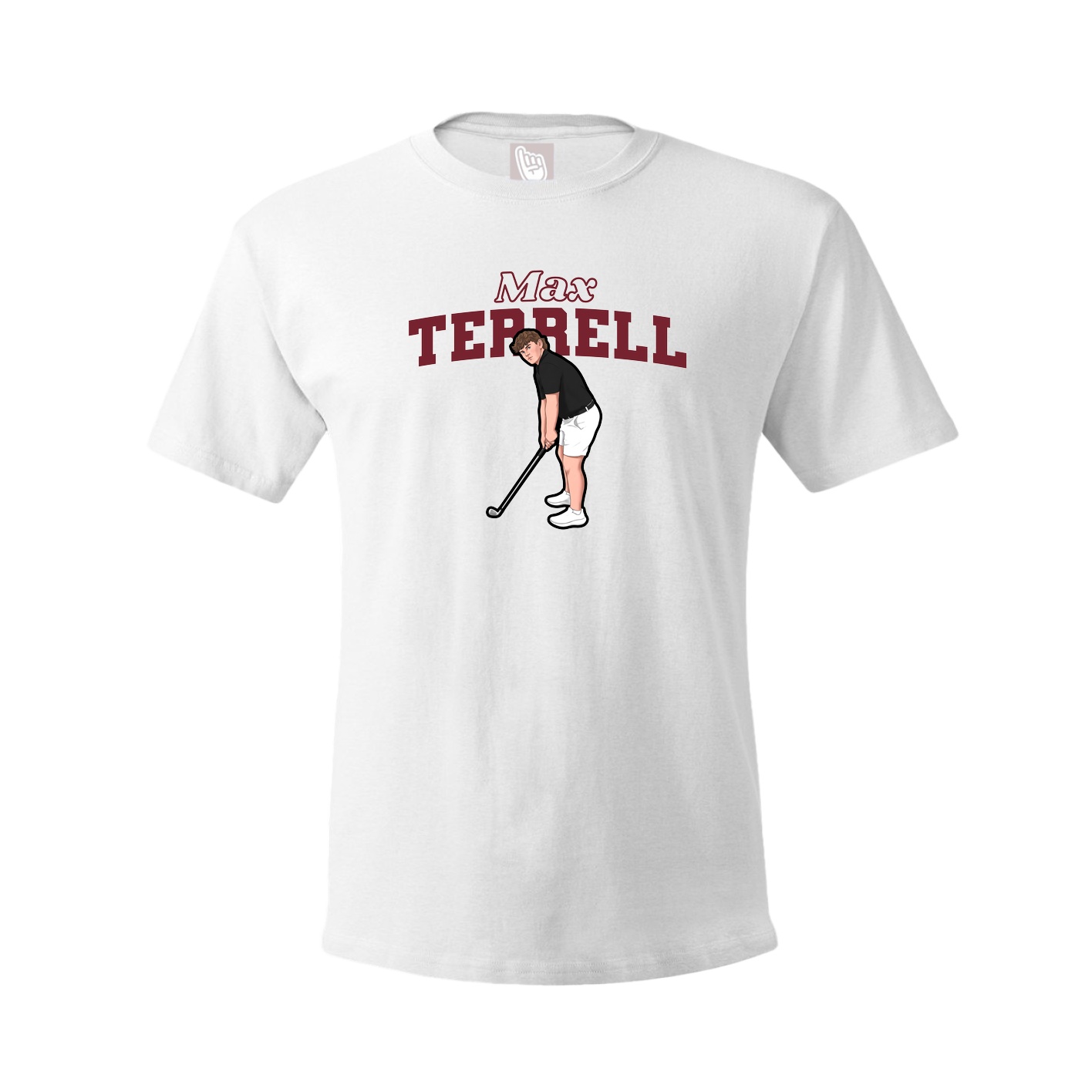Youth Tee — Name Arch in White