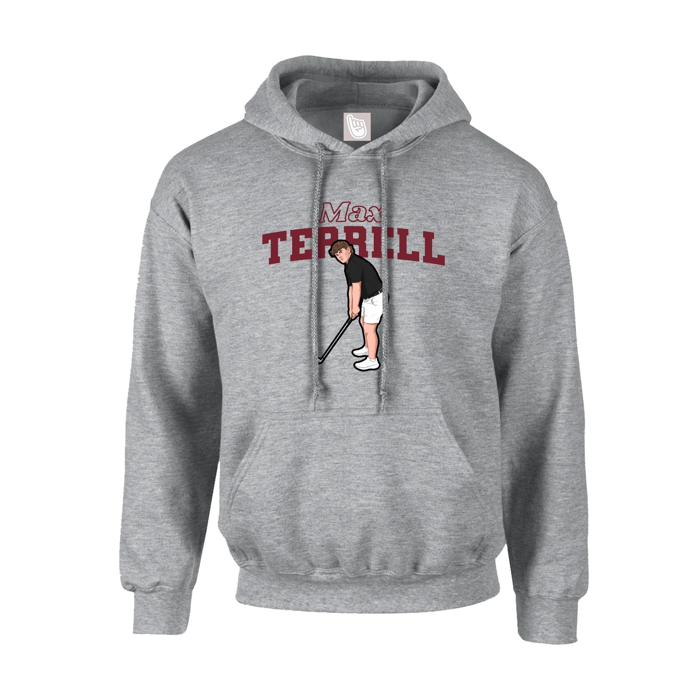 Hoodie — Name Arch in Grey