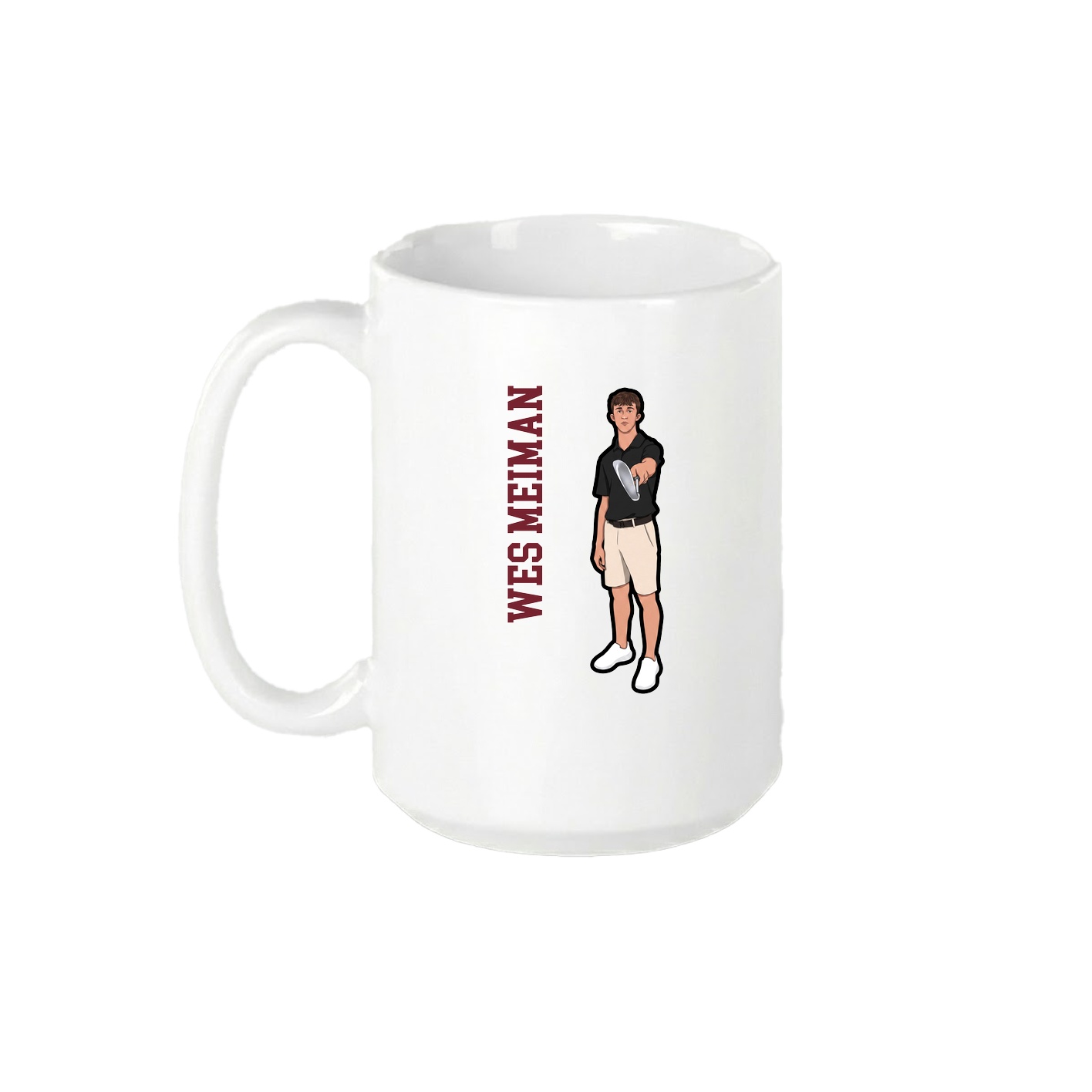 15oz Coffee Mug — Name Vertical in White