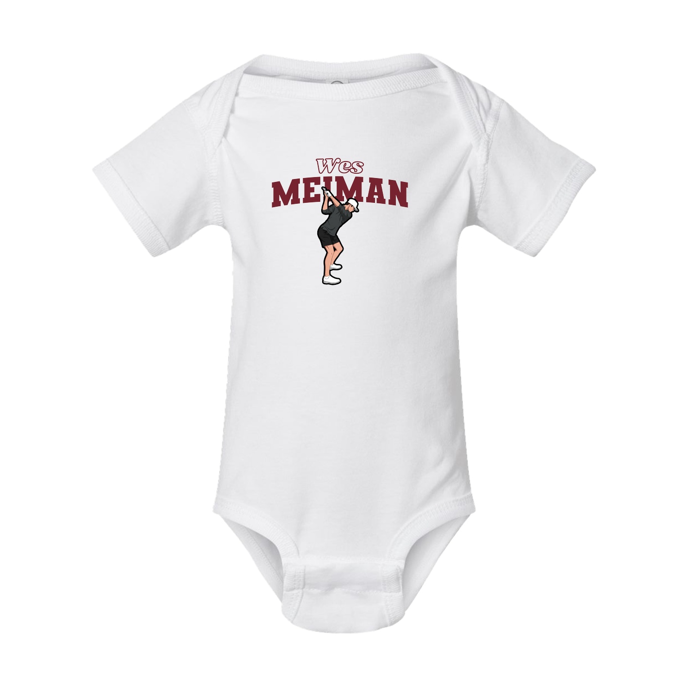 Baby Onesie — Name Arch in White