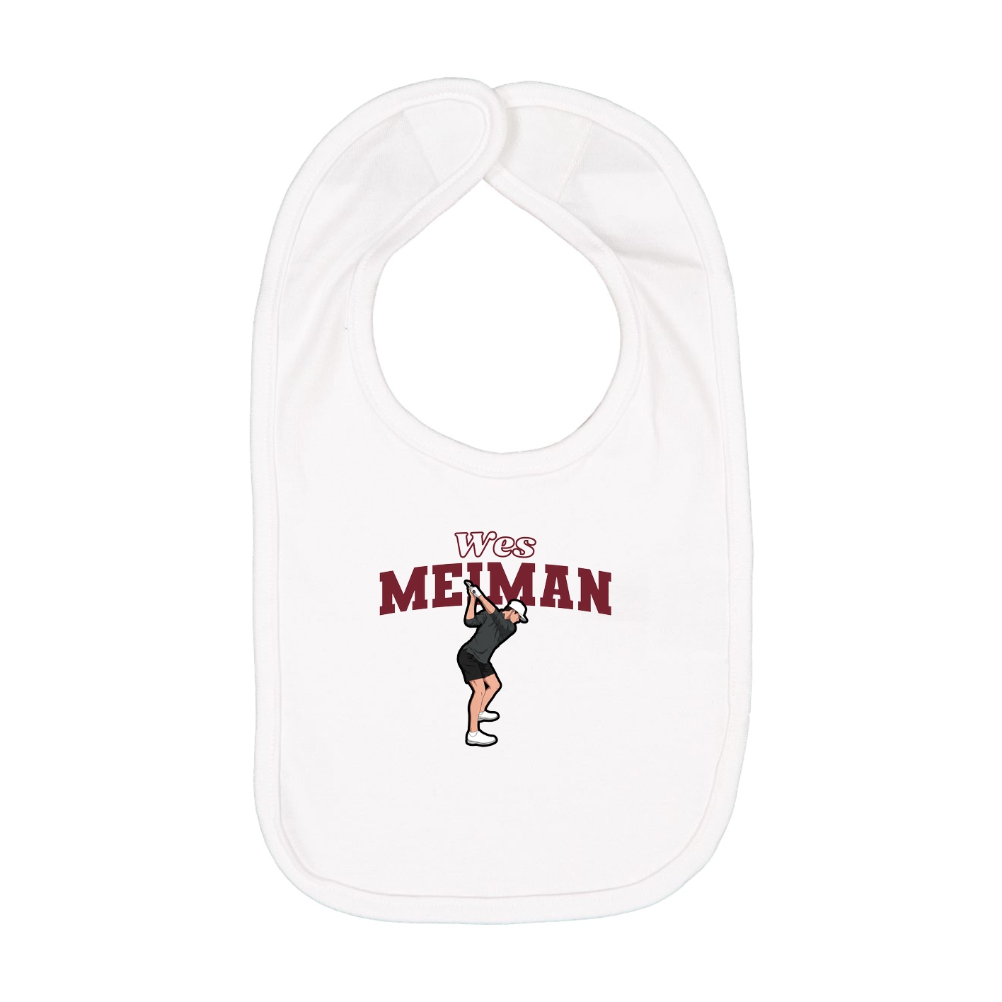 Infant Bib — Name Arch in White