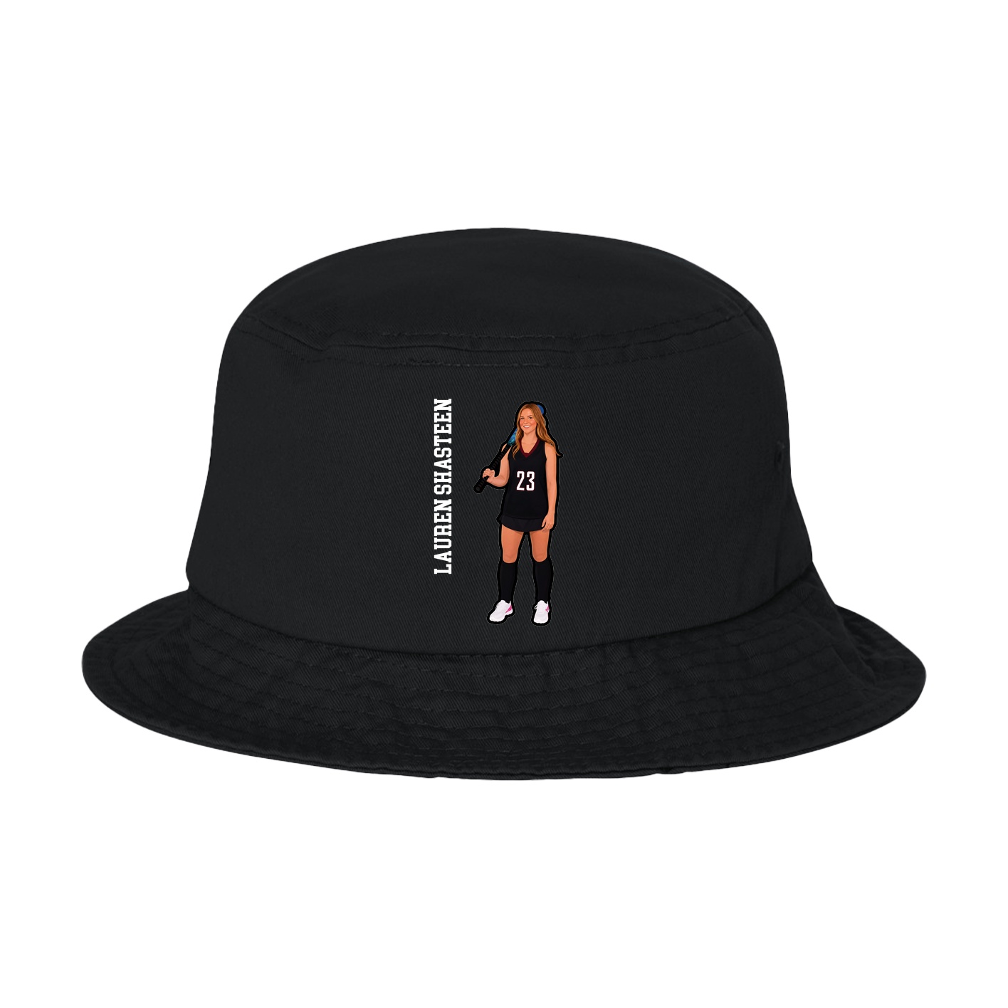 Bucket Cap — Name Vertical in Black