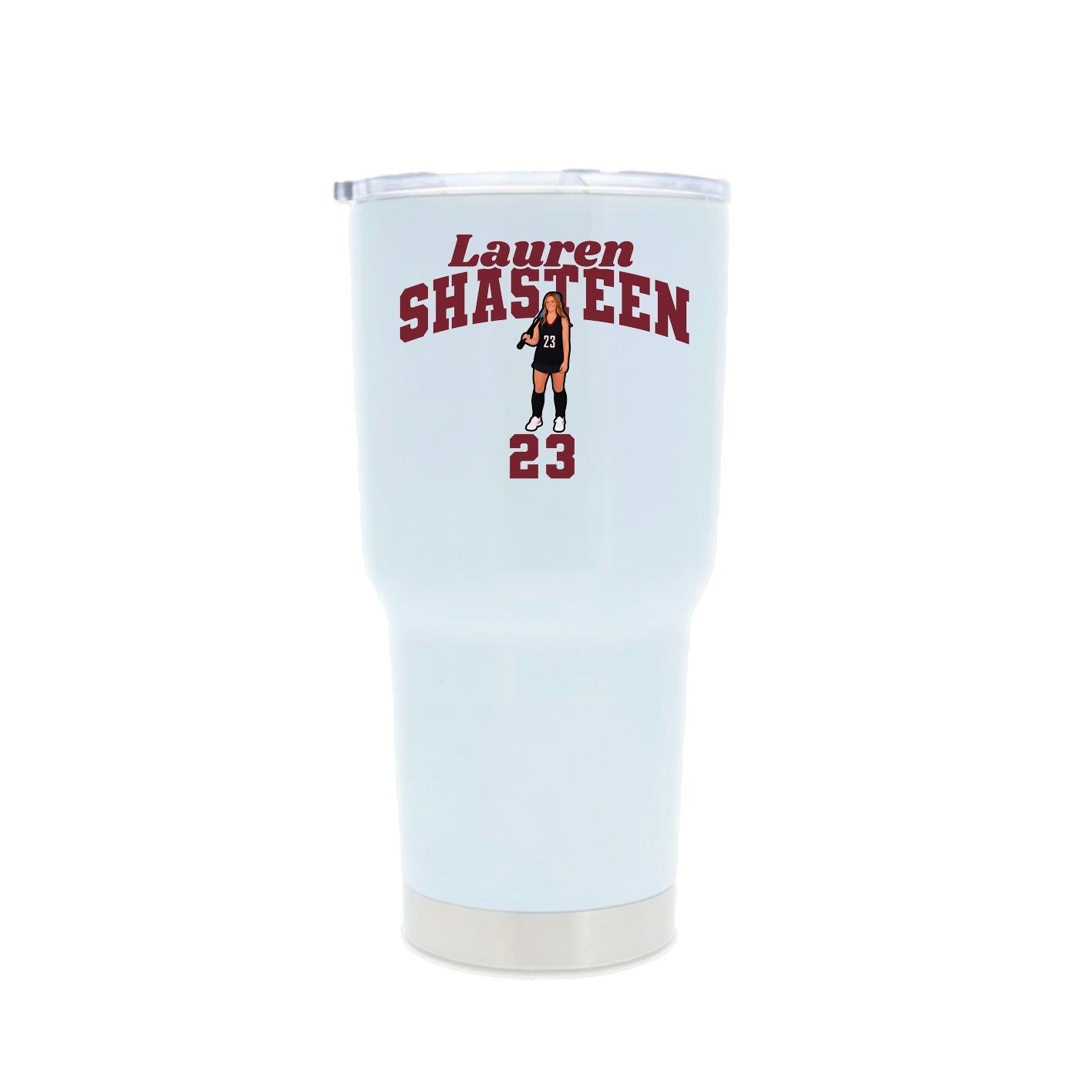 30oz Stainless Steel Tumbler — Signature Arch in White