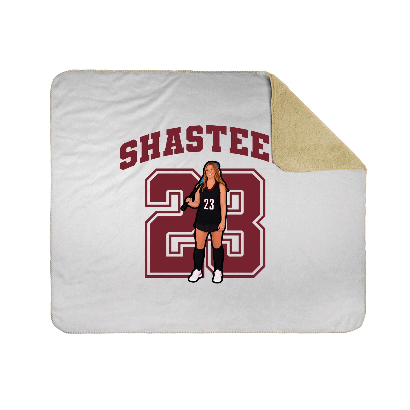 Throw Blanket — Number in White