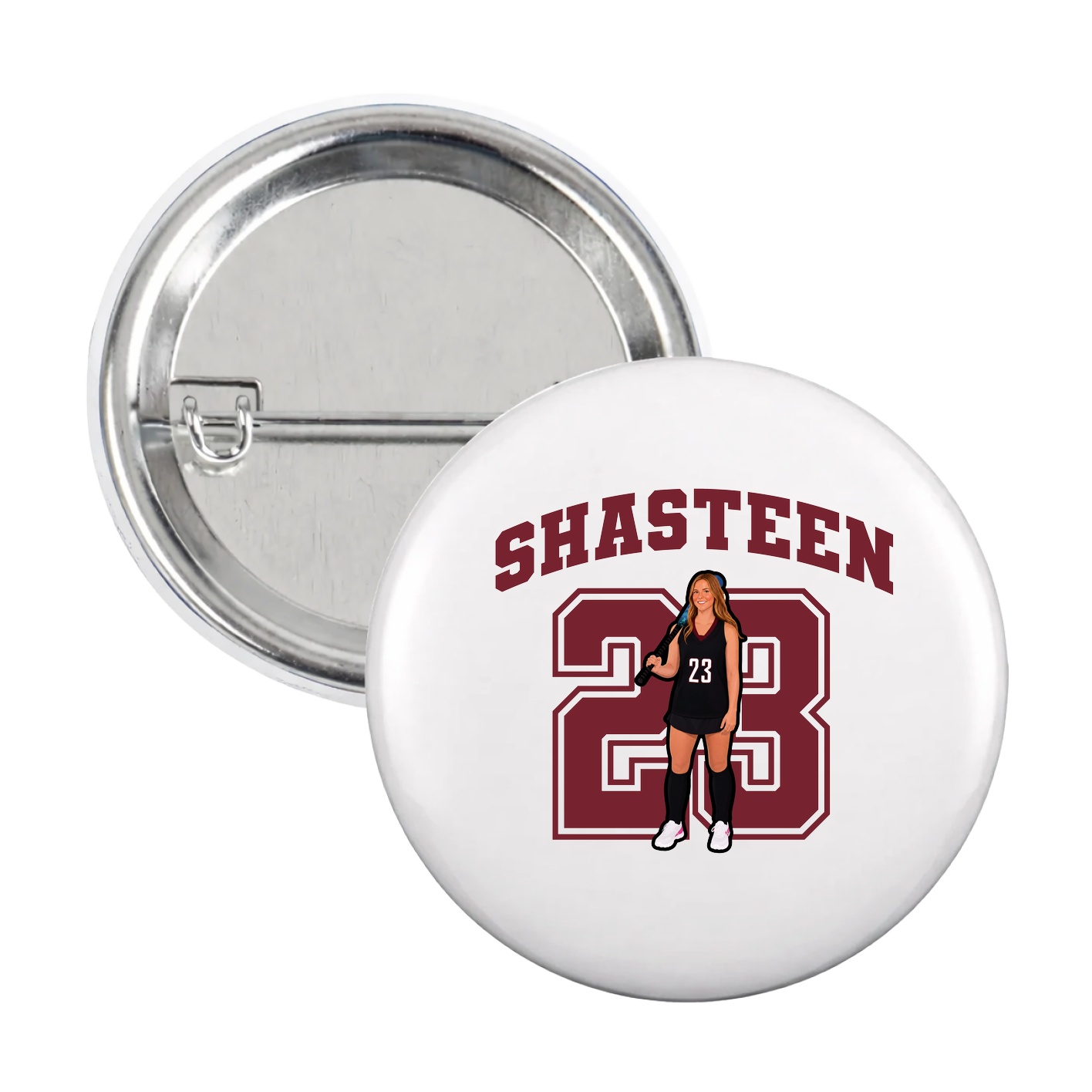 Game Day Button — Number in White