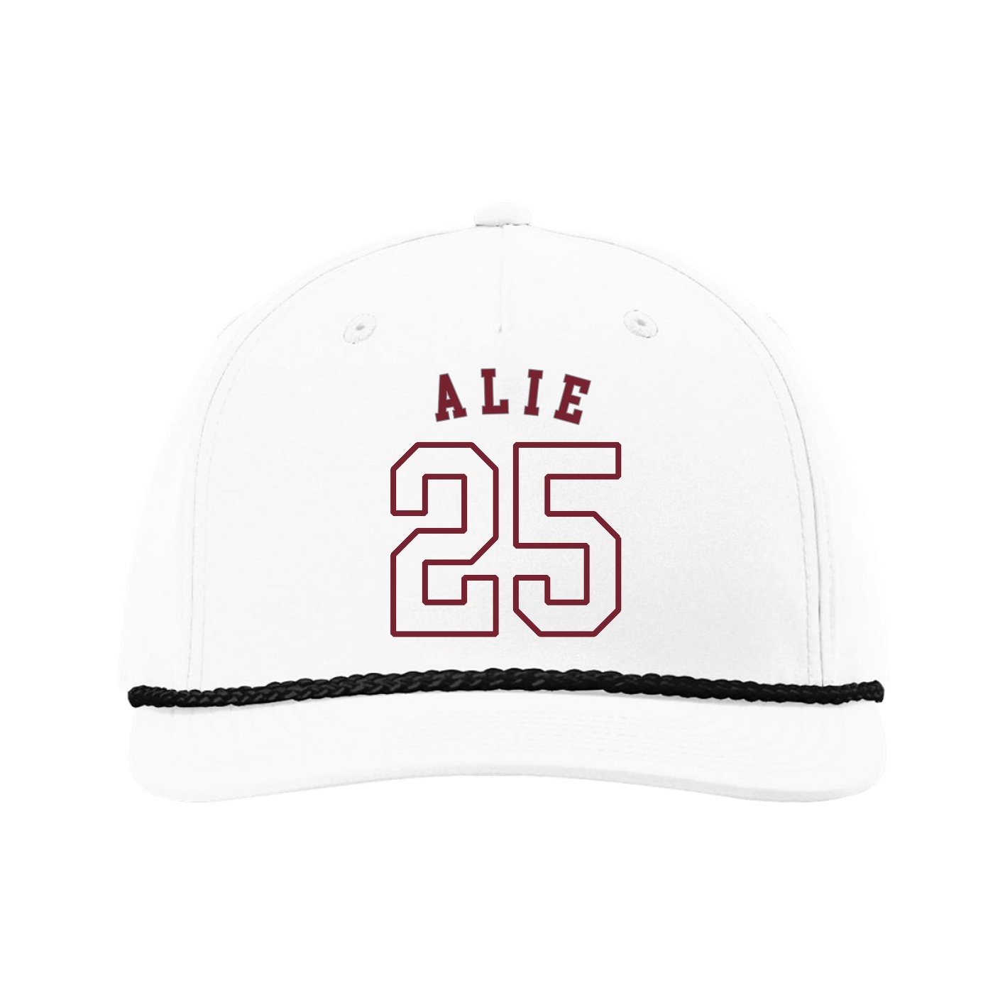 Five-Panel Classic Rope Cap — Shirsey Arch in White