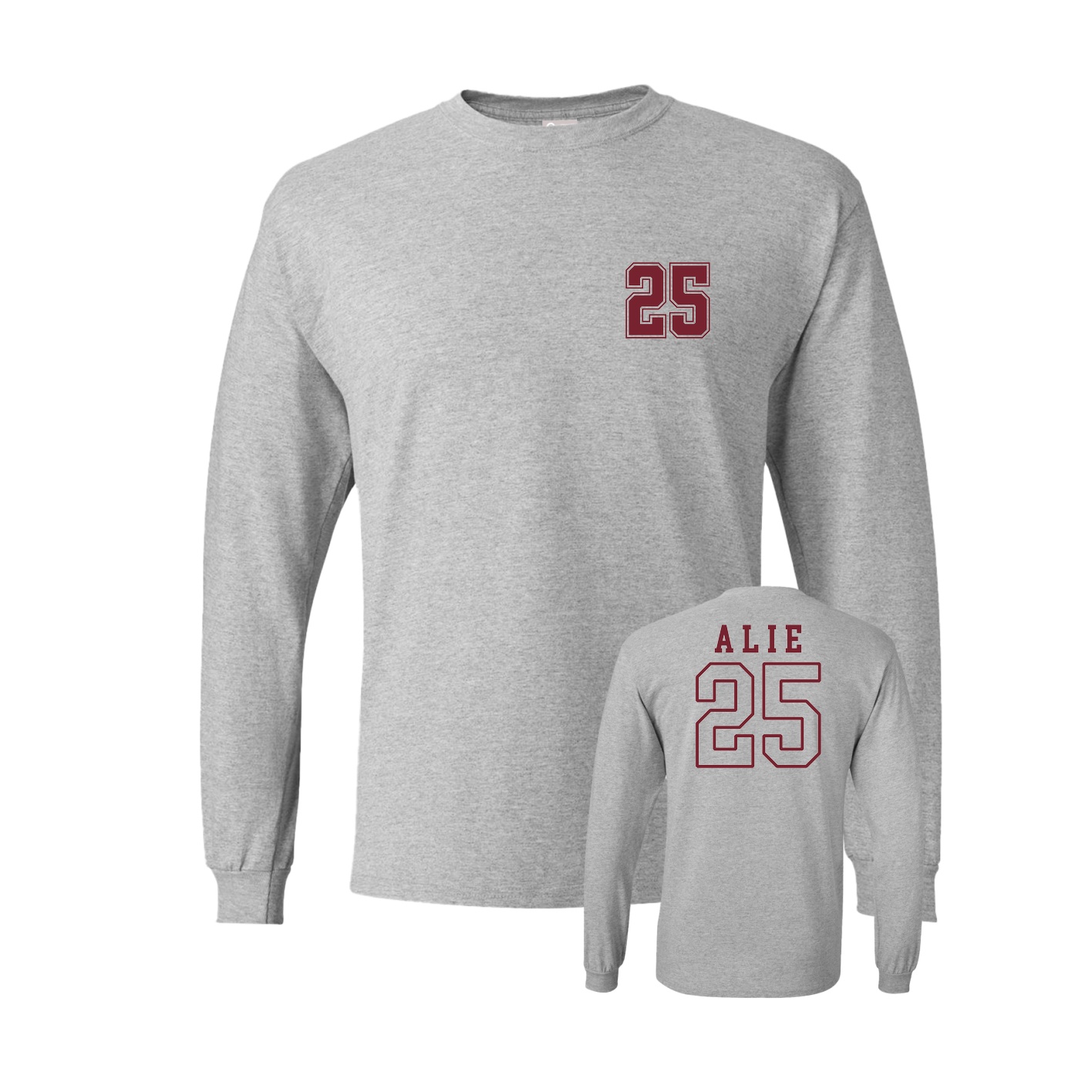 Long Sleeve Tee — Chest Back in Grey