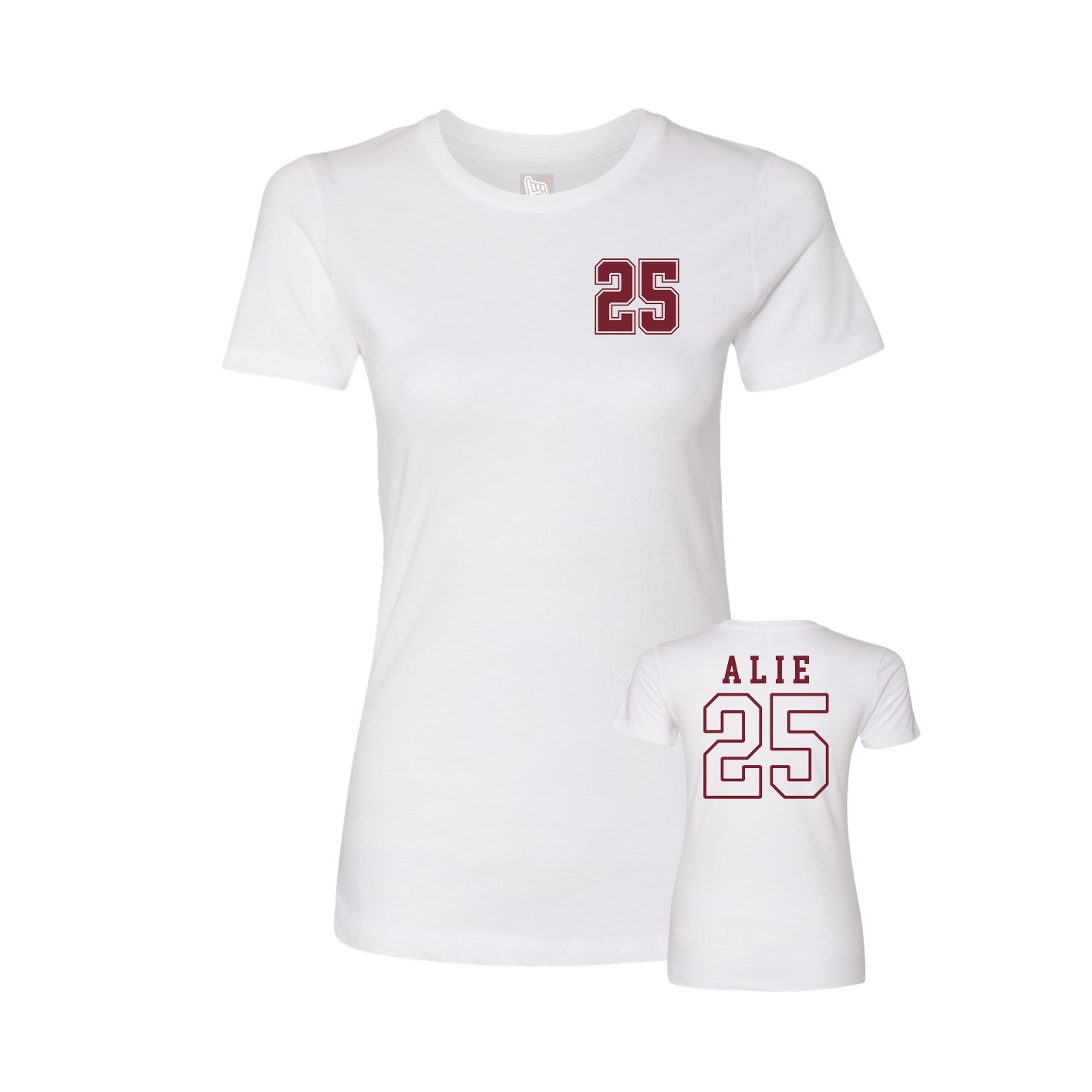 Fitted Women's Tee — Chest Back in White