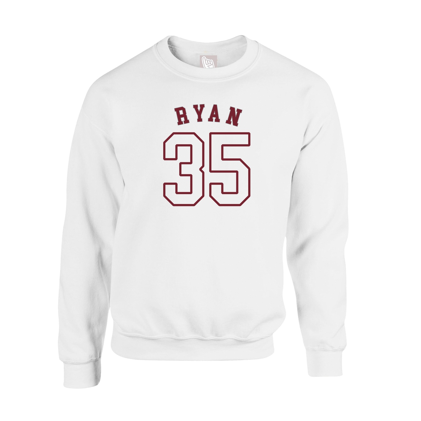 Fleece Crew — Shirsey Arch in White