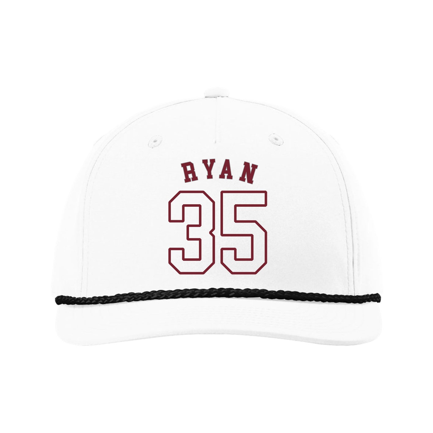 Five-Panel Classic Rope Cap — Shirsey Arch in White