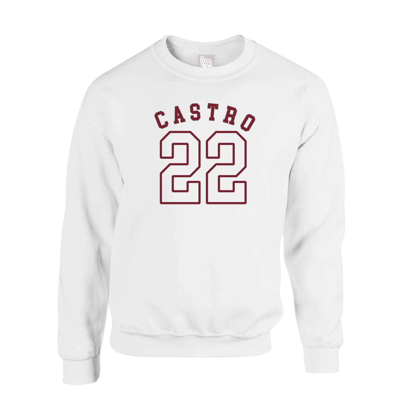 Fleece Crew — Shirsey Arch in White