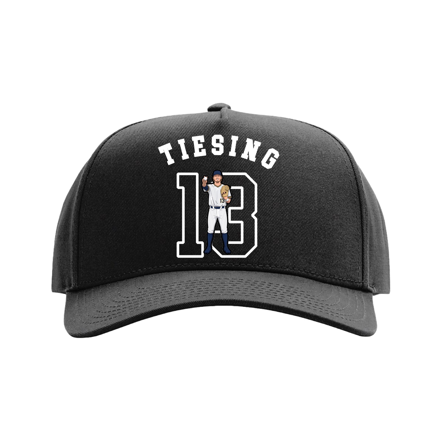 Full Fabric Five-Panel Champ Cap — Shirsey Arch in Black