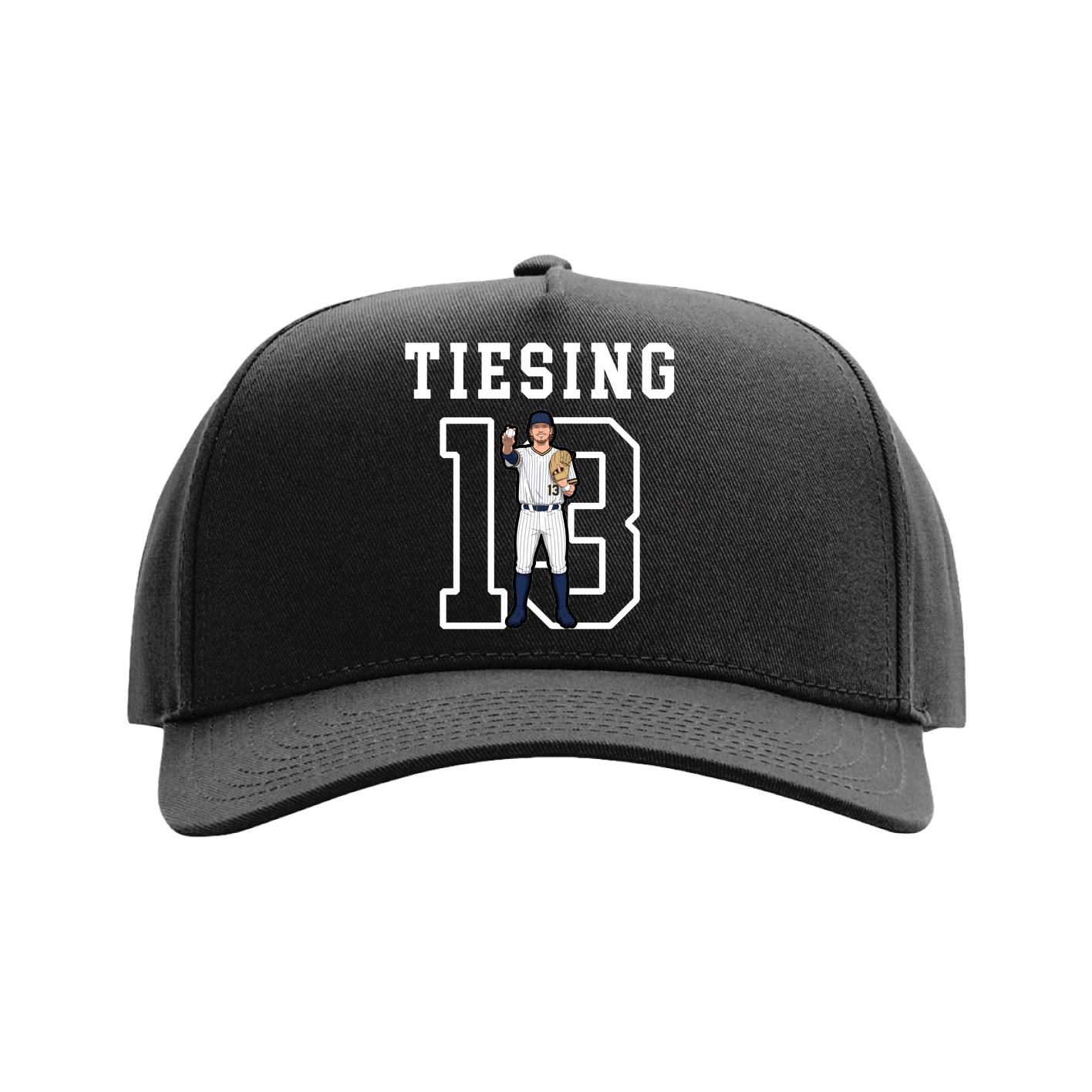 Full Fabric Five-Panel Champ Cap — Shirsey in Black