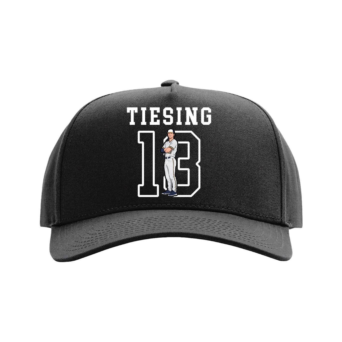 Full Fabric Five-Panel Champ Cap — Shirsey in Black