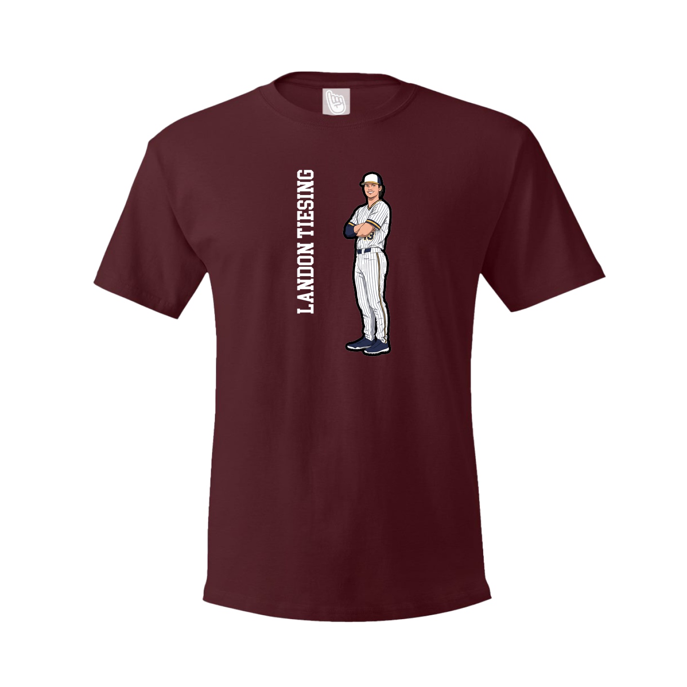 Youth Tee — Name Vertical in Maroon