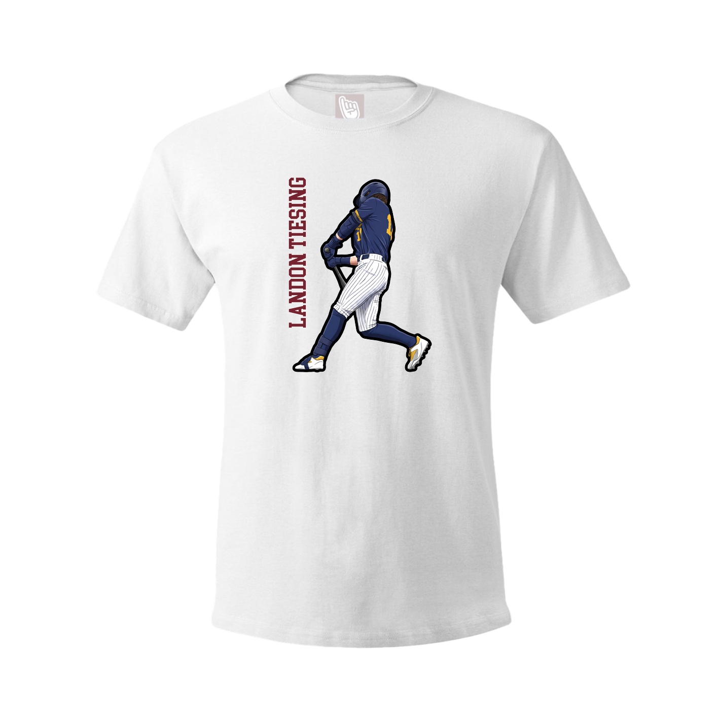 Tee — Name Vertical in White