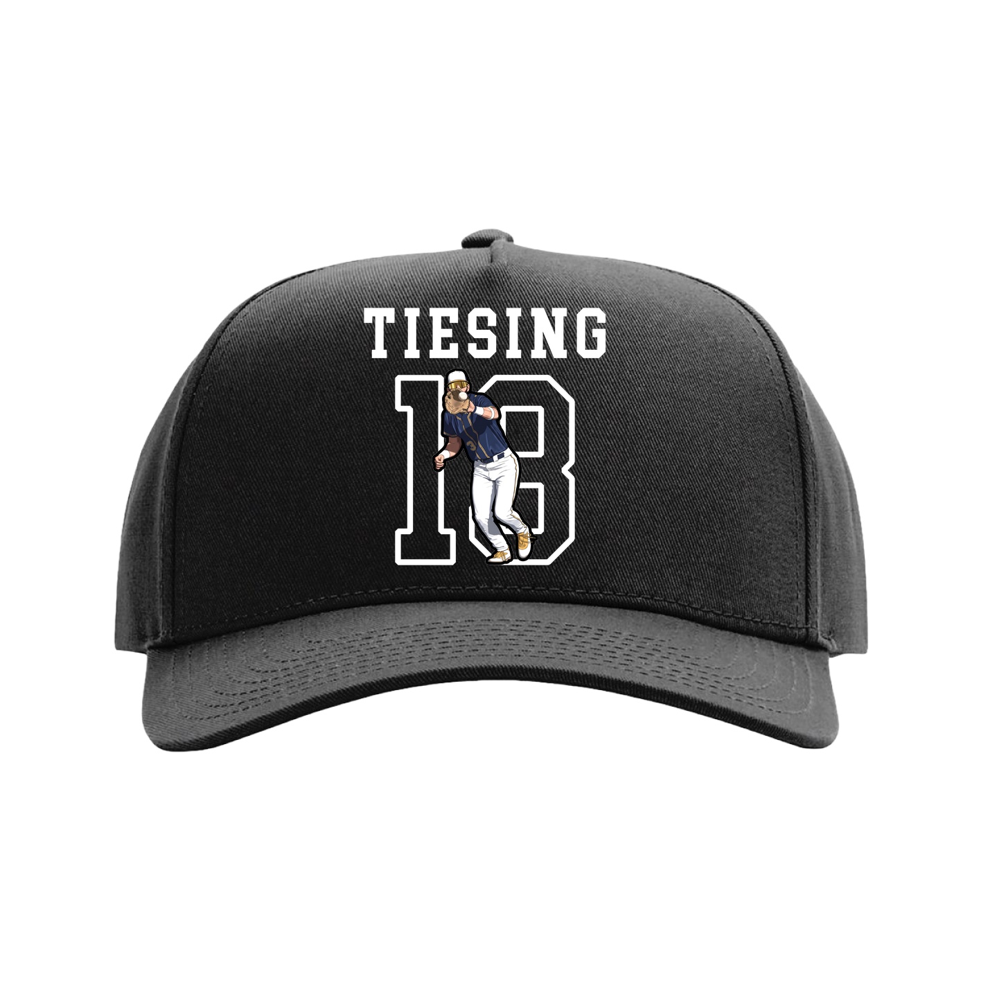 Full Fabric Five-Panel Champ Cap — Shirsey in Black