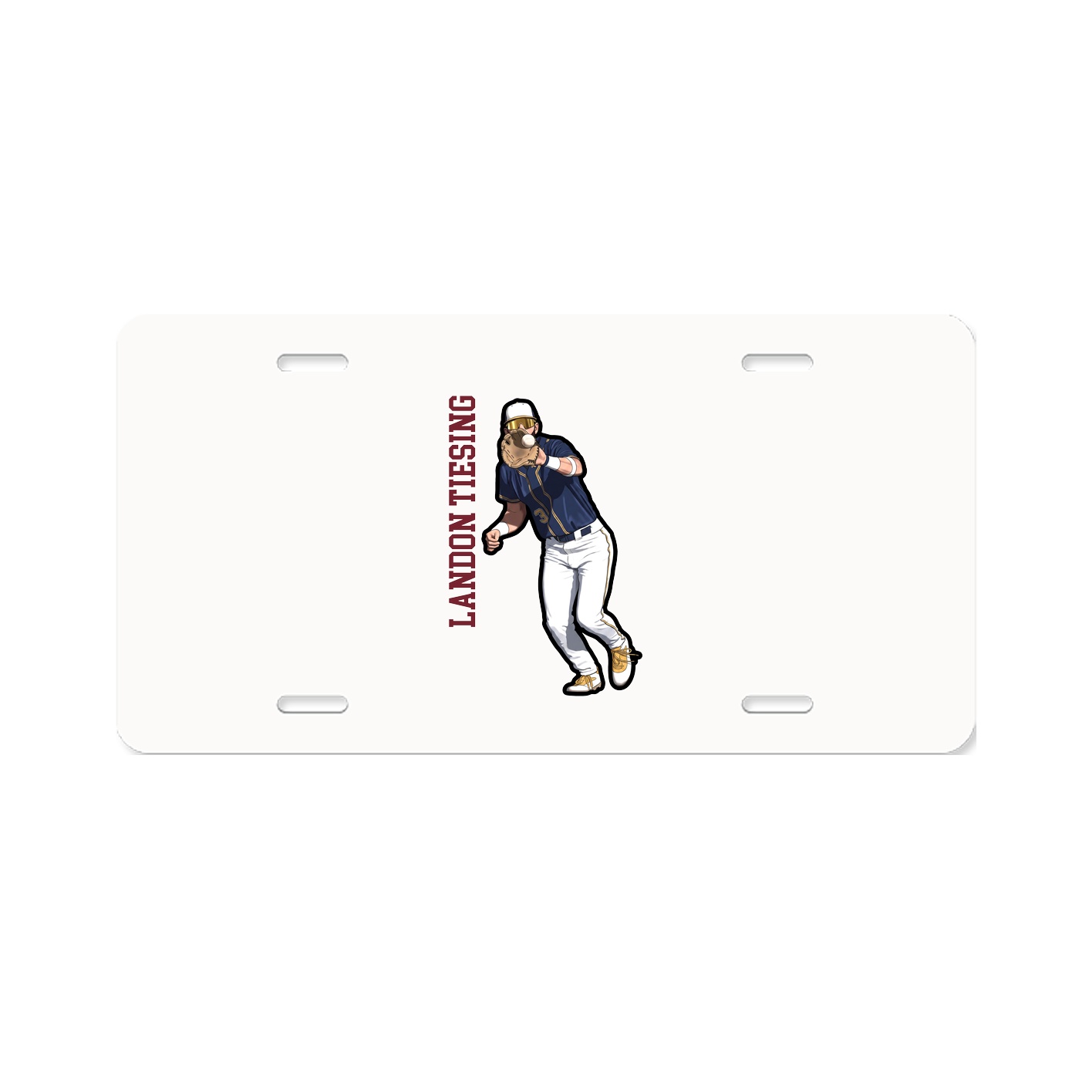 License Plate — Name Vertical in Classic