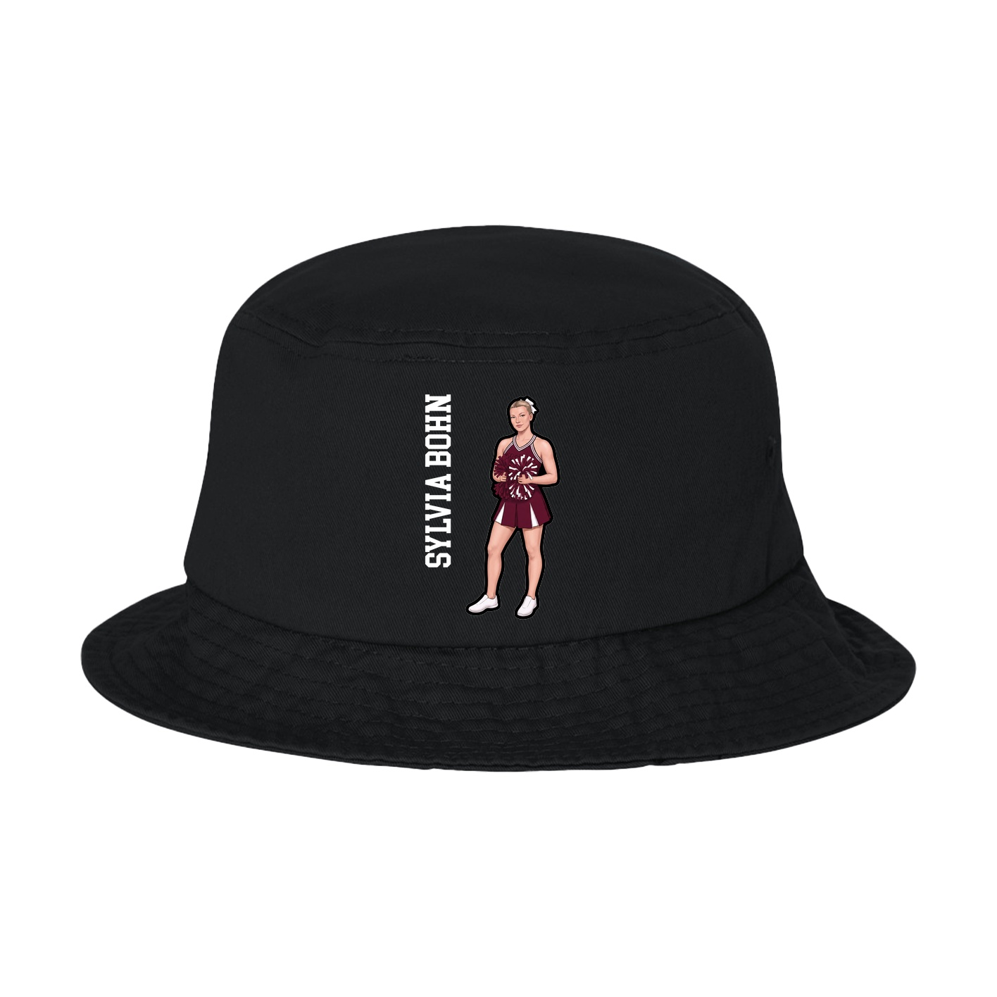 Bucket Cap — Name Vertical in Black