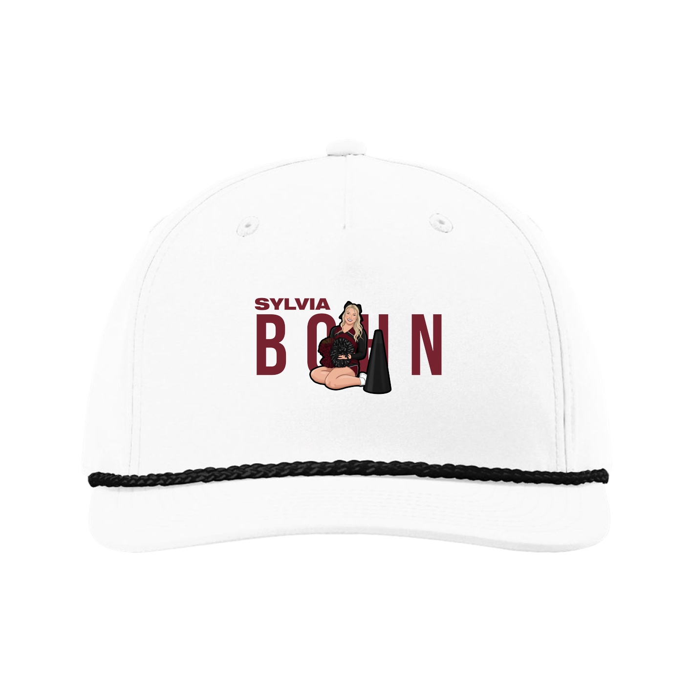 Five-Panel Classic Rope Cap — Player Name in White