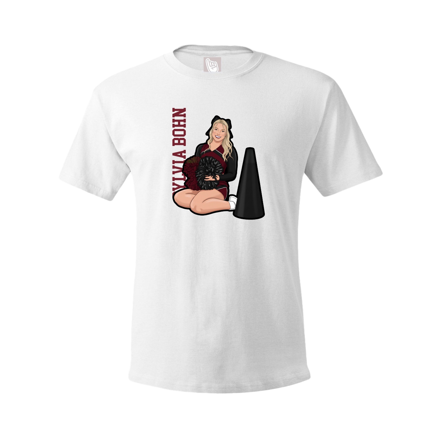 Youth Tee — Name Vertical in White