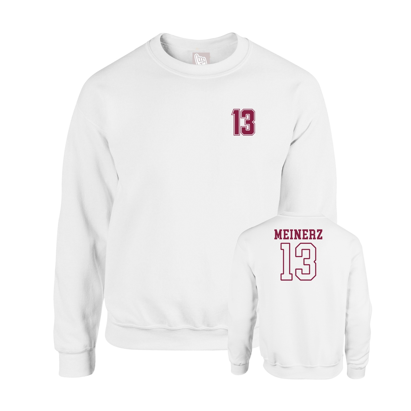 Fleece Crew — Chest Back in White