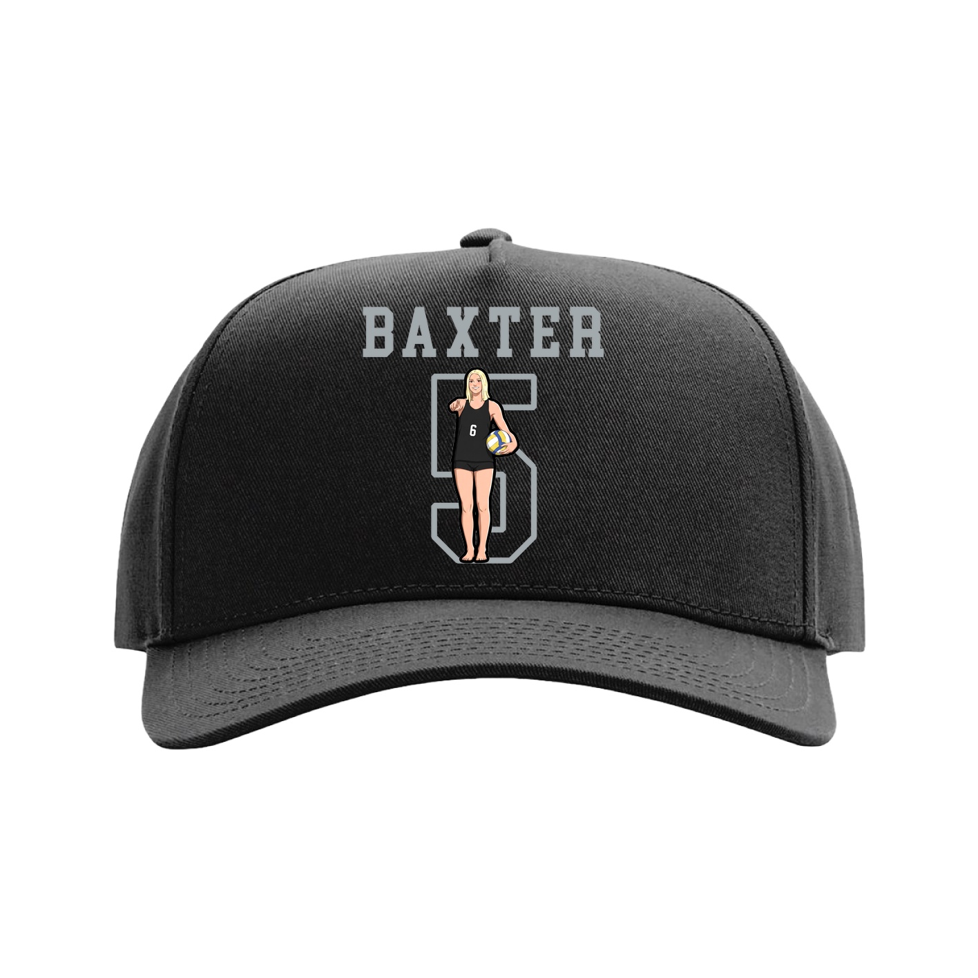 Full Fabric Five-Panel Champ Cap — Shirsey in Black