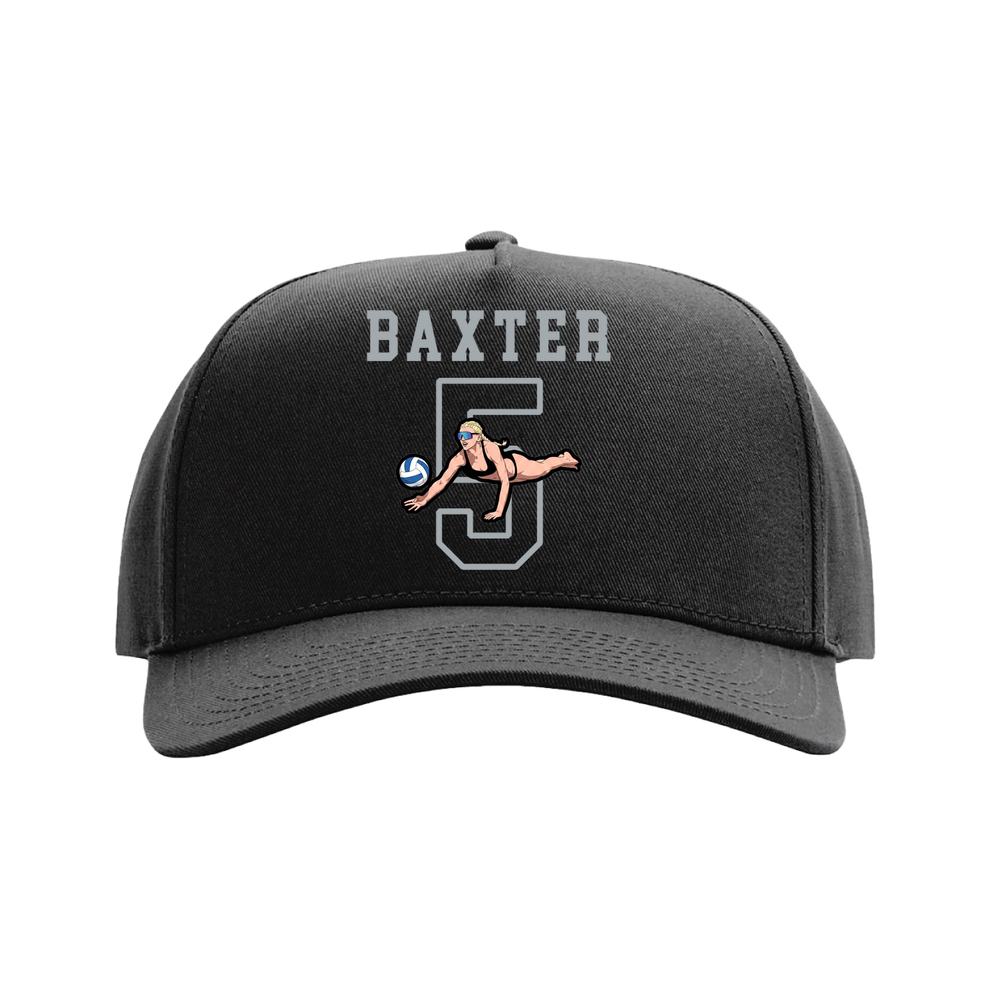 Full Fabric Five-Panel Champ Cap — Shirsey in Black