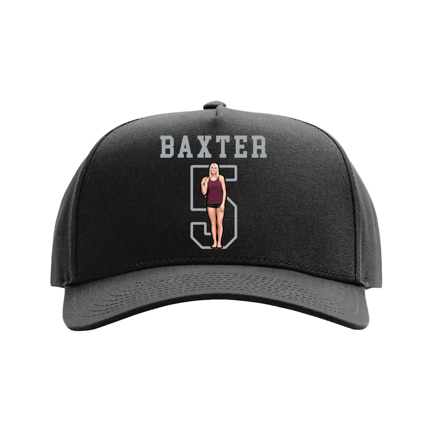 Full Fabric Five-Panel Champ Cap — Shirsey in Black
