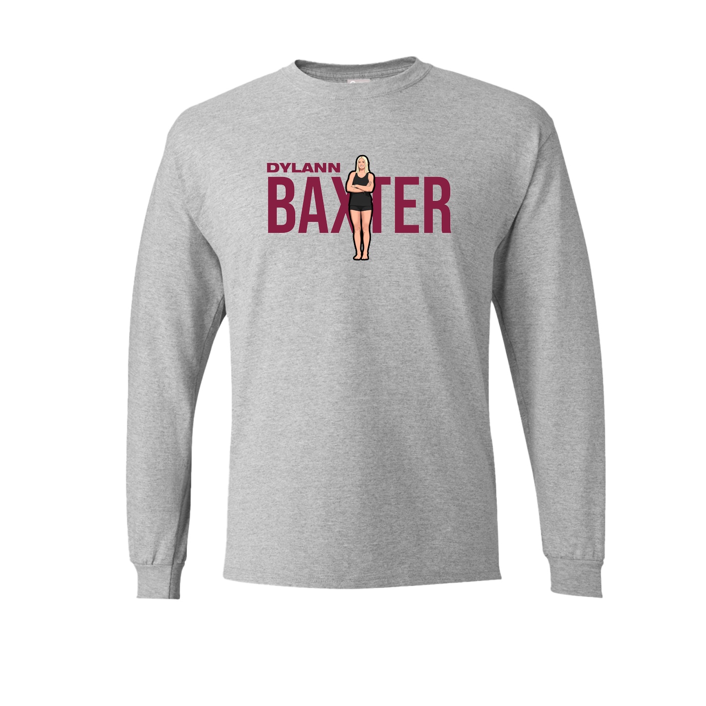 Long Sleeve Tee — Player Name in Grey