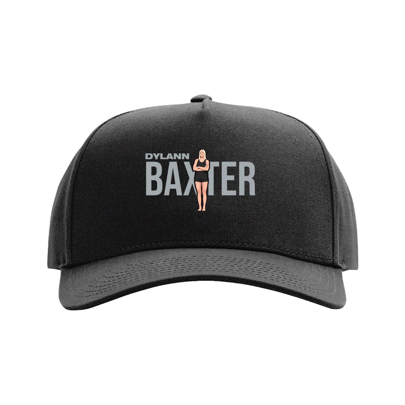 Full Fabric Five-Panel Champ Cap — Player Name in Black