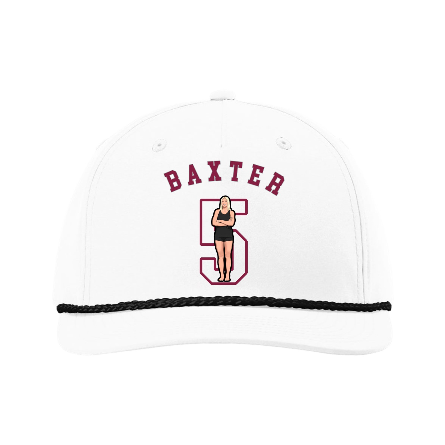 Five-Panel Classic Rope Cap — Shirsey Arch in White