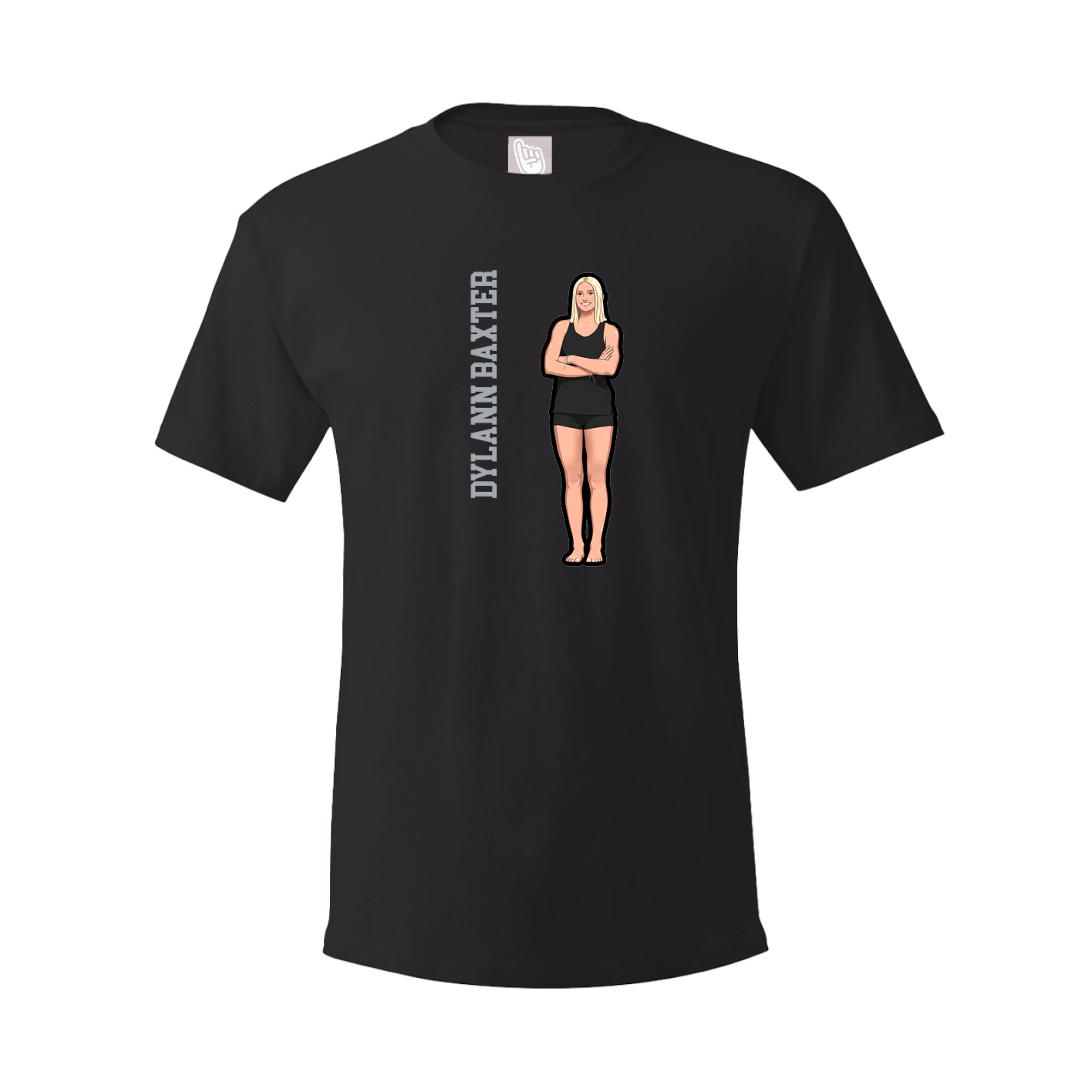 Youth Tee — Name Vertical in Black