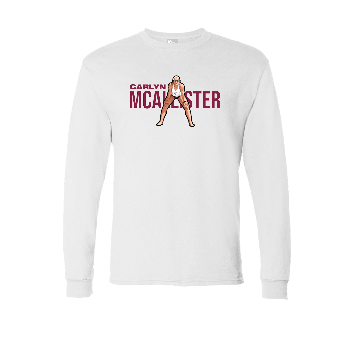 Long Sleeve Tee — Player Name in White