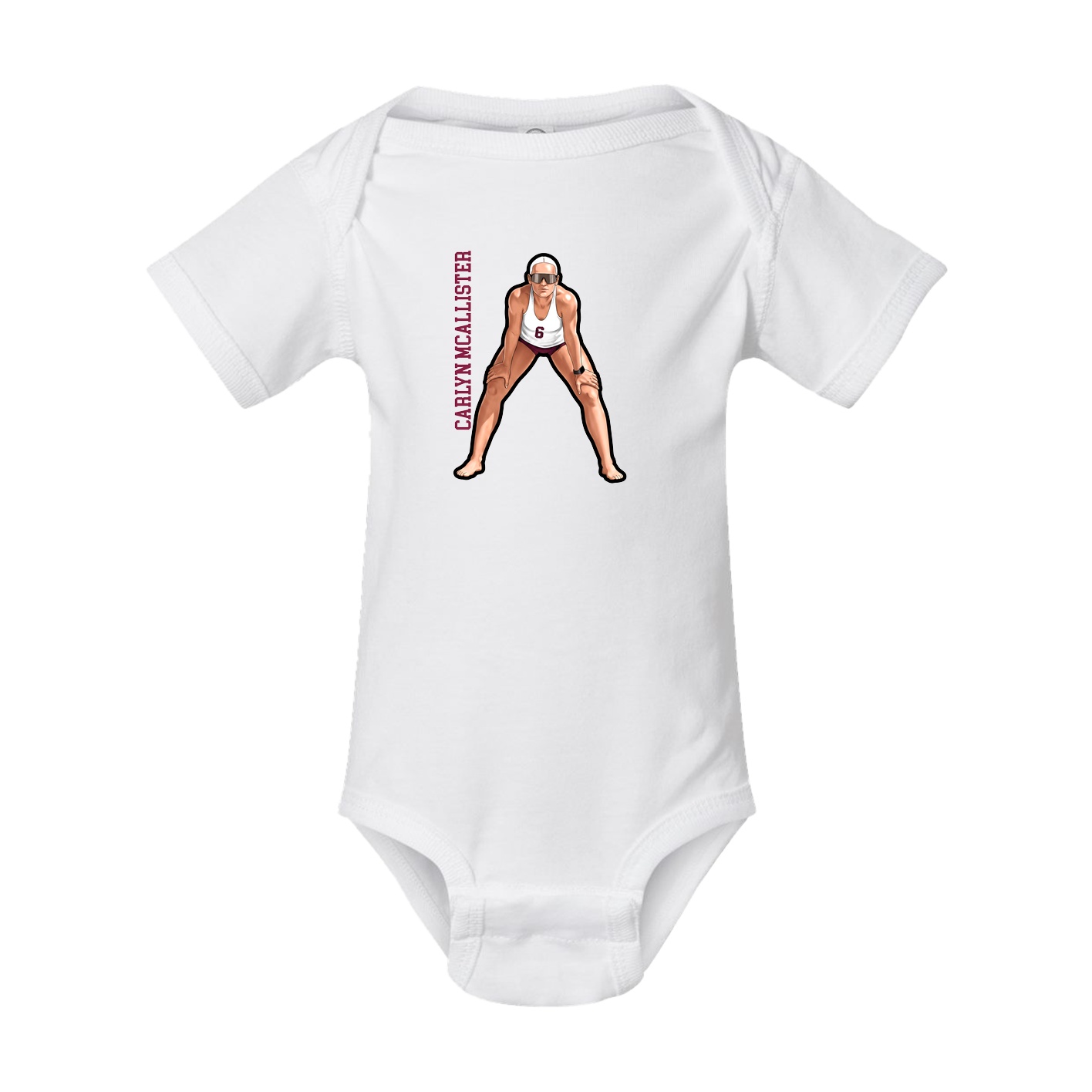 Baby Onesie — Name Vertical in White