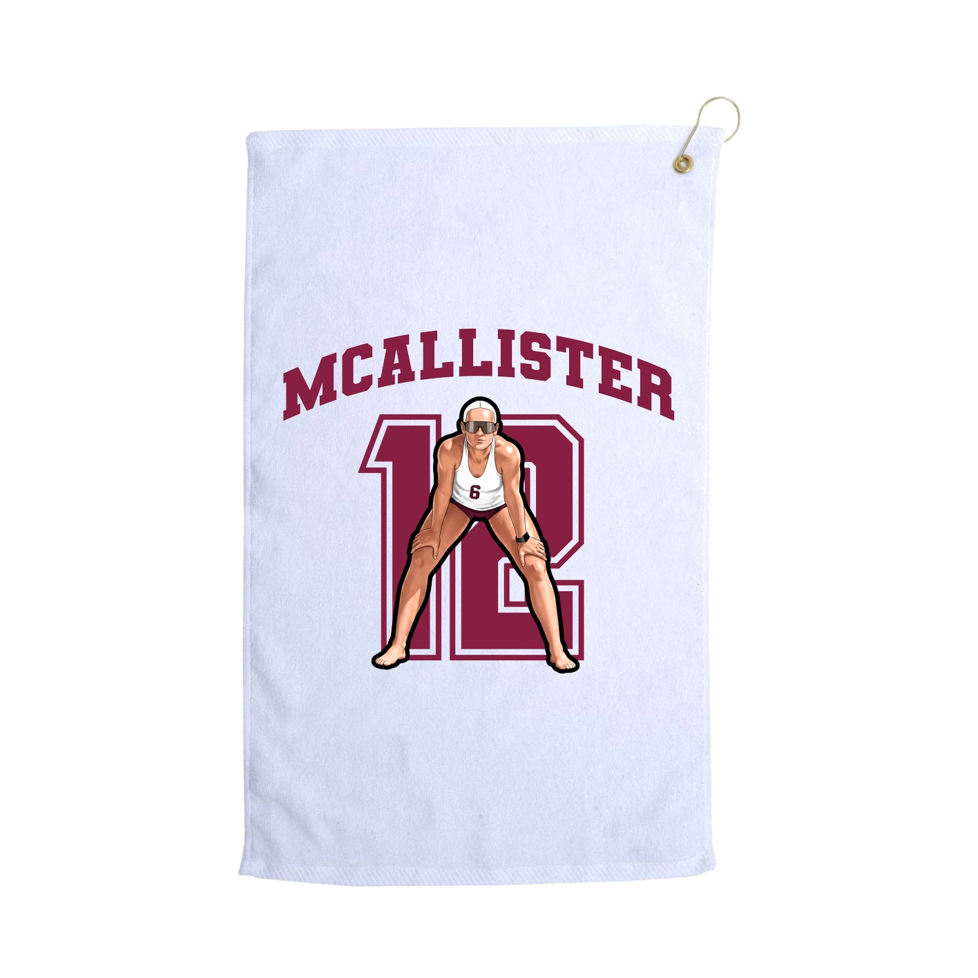Golf Towel — Number in White