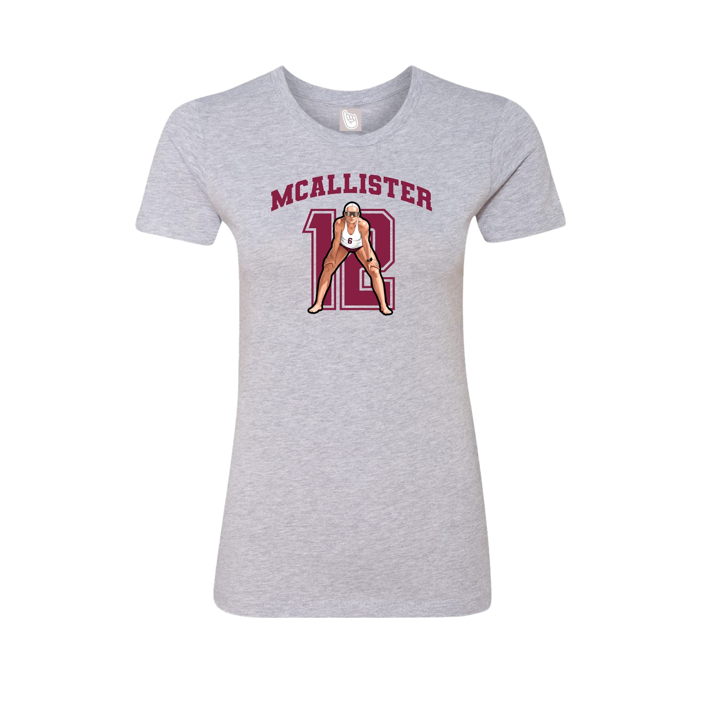 Fitted Women's Tee — Number in Grey