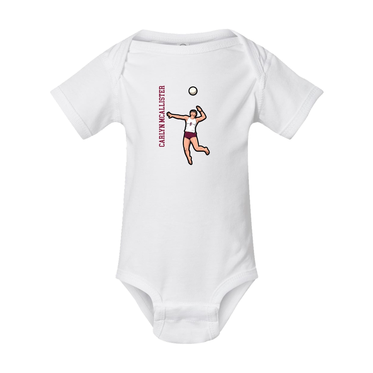 Baby Onesie — Name Vertical in White