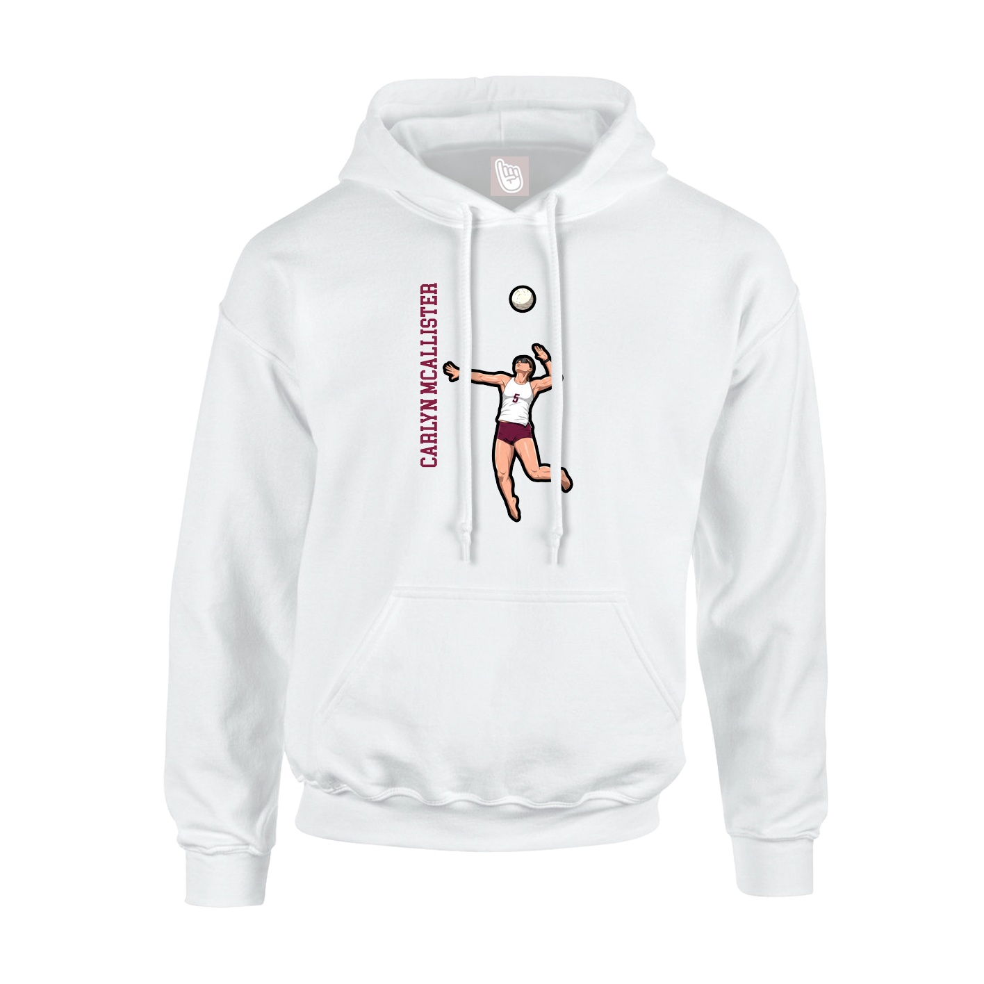 Hoodie — Name Vertical in White