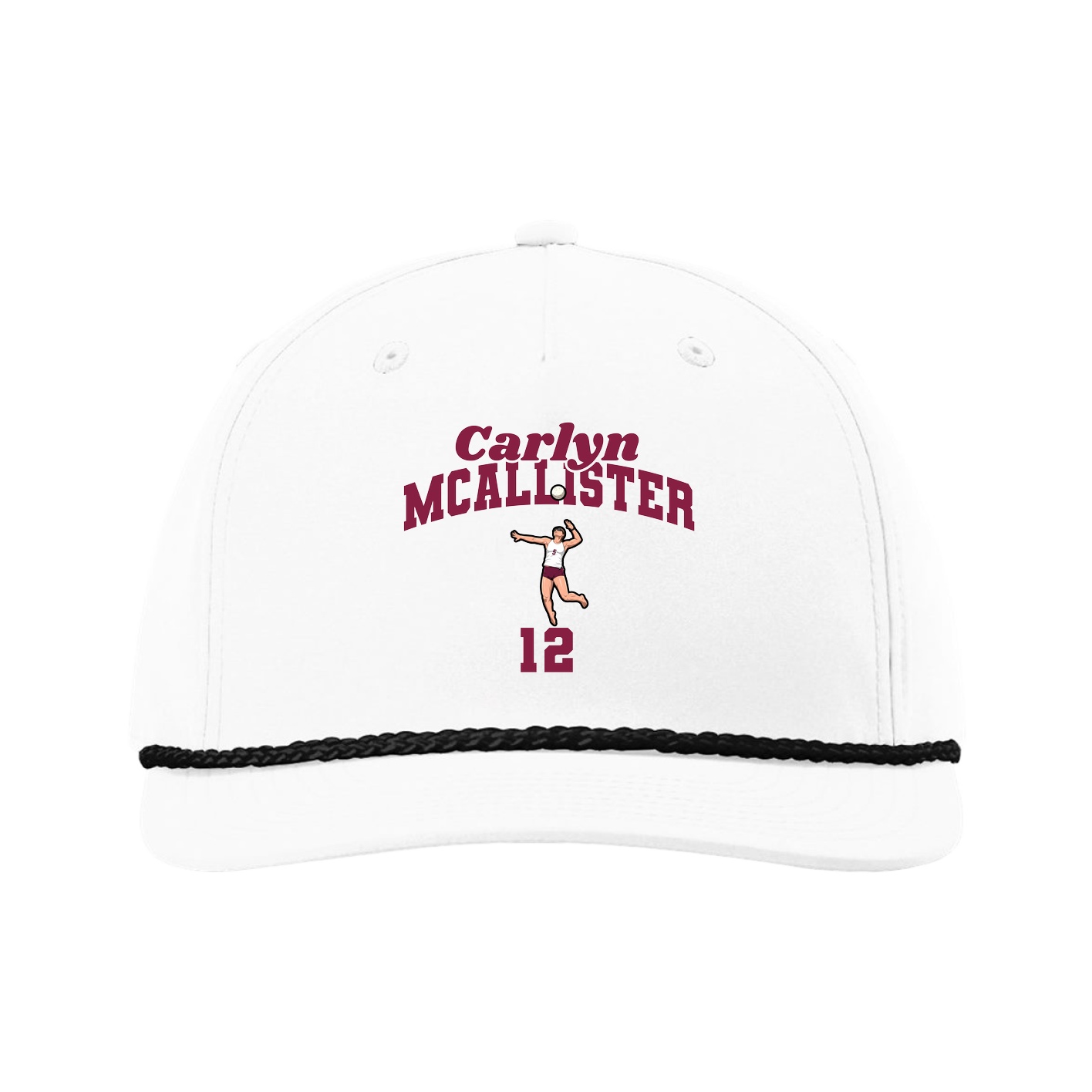 Five-Panel Classic Rope Cap — Signature Arch in White