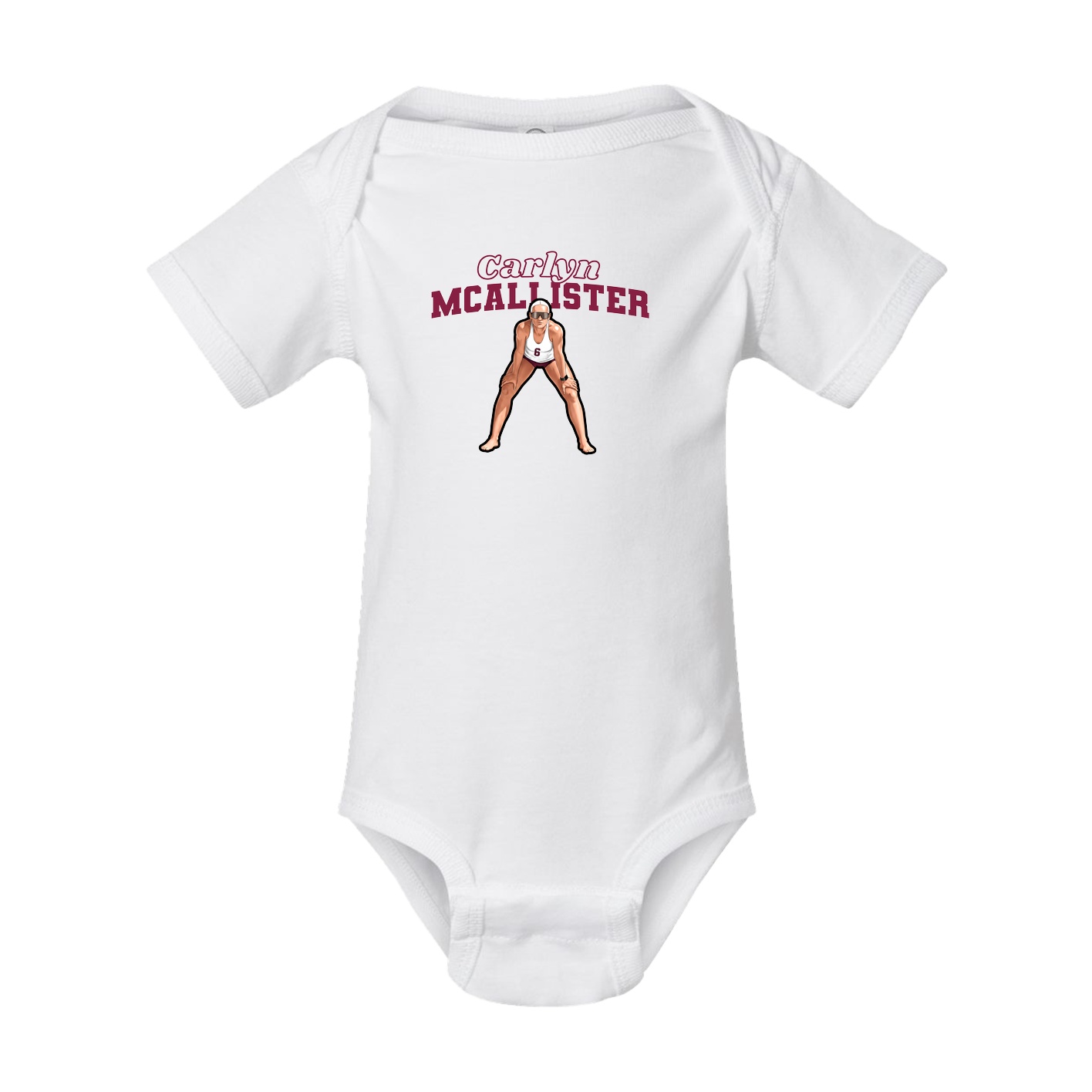 Baby Onesie — Name Arch in White