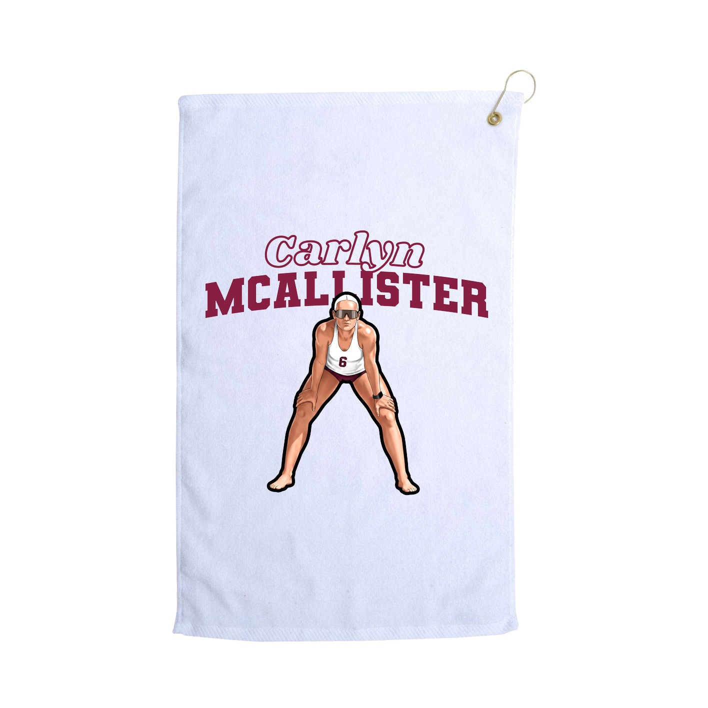 Golf Towel — Name Arch in White