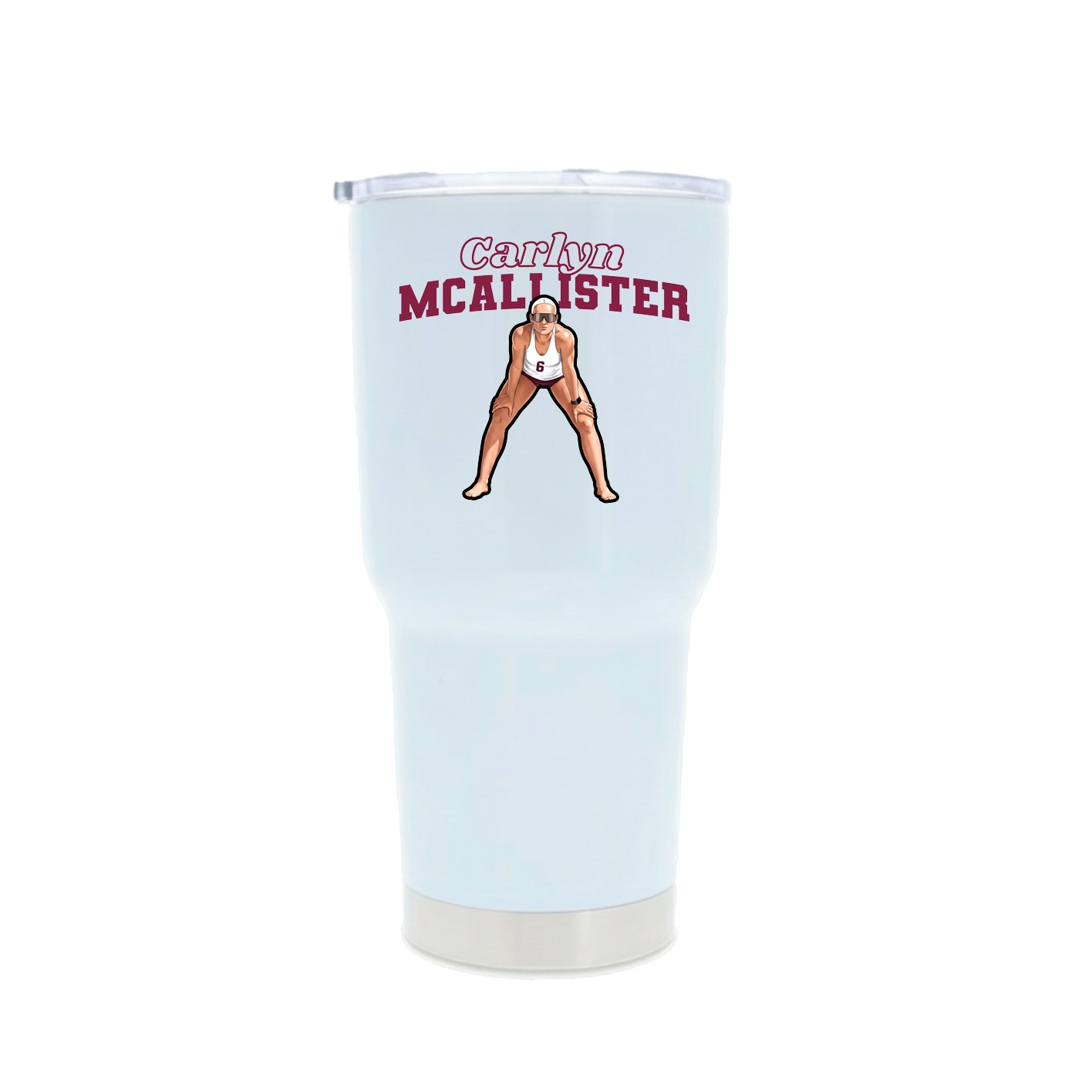 30oz Stainless Steel Tumbler — Name Arch in White