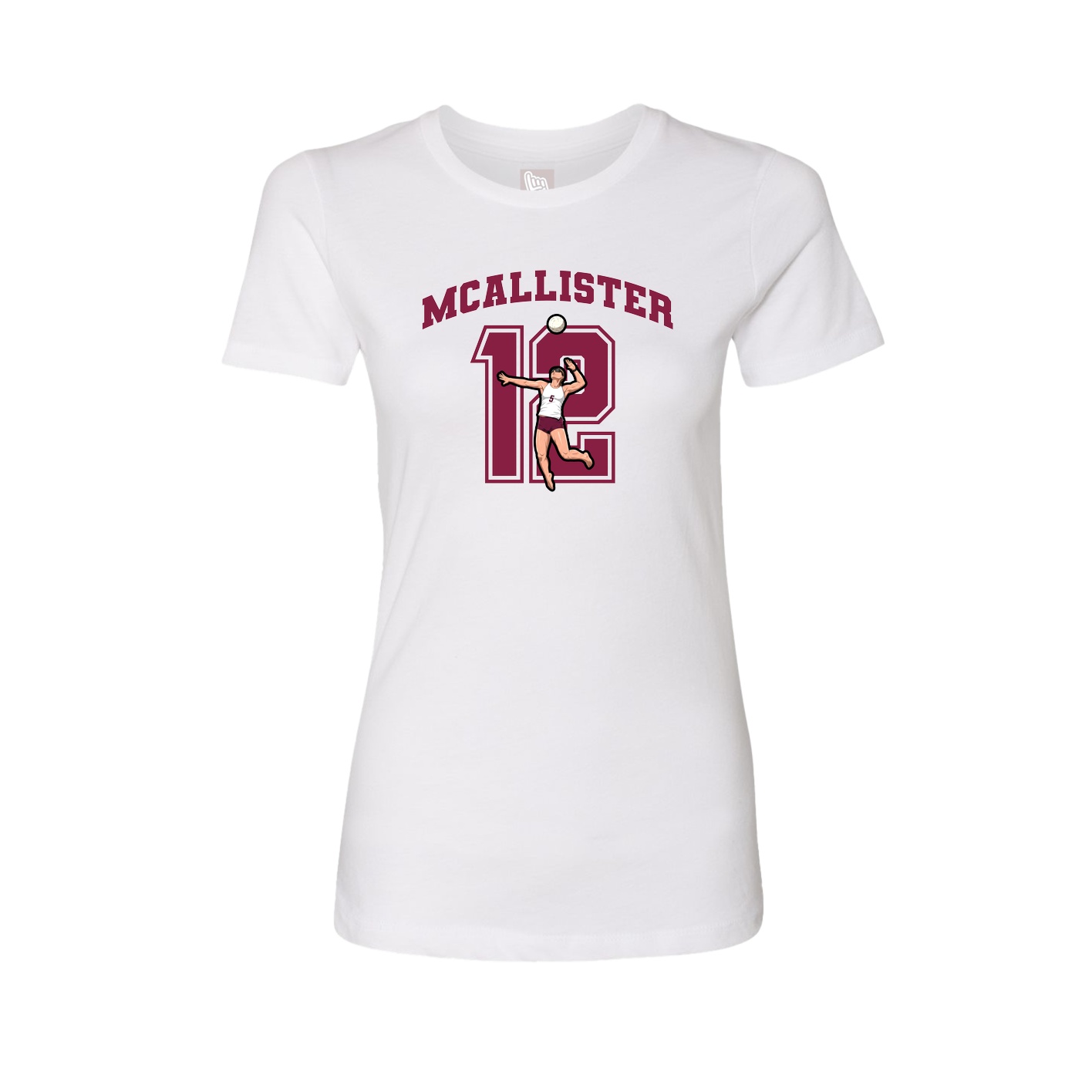 Fitted Women's Tee — Number in White