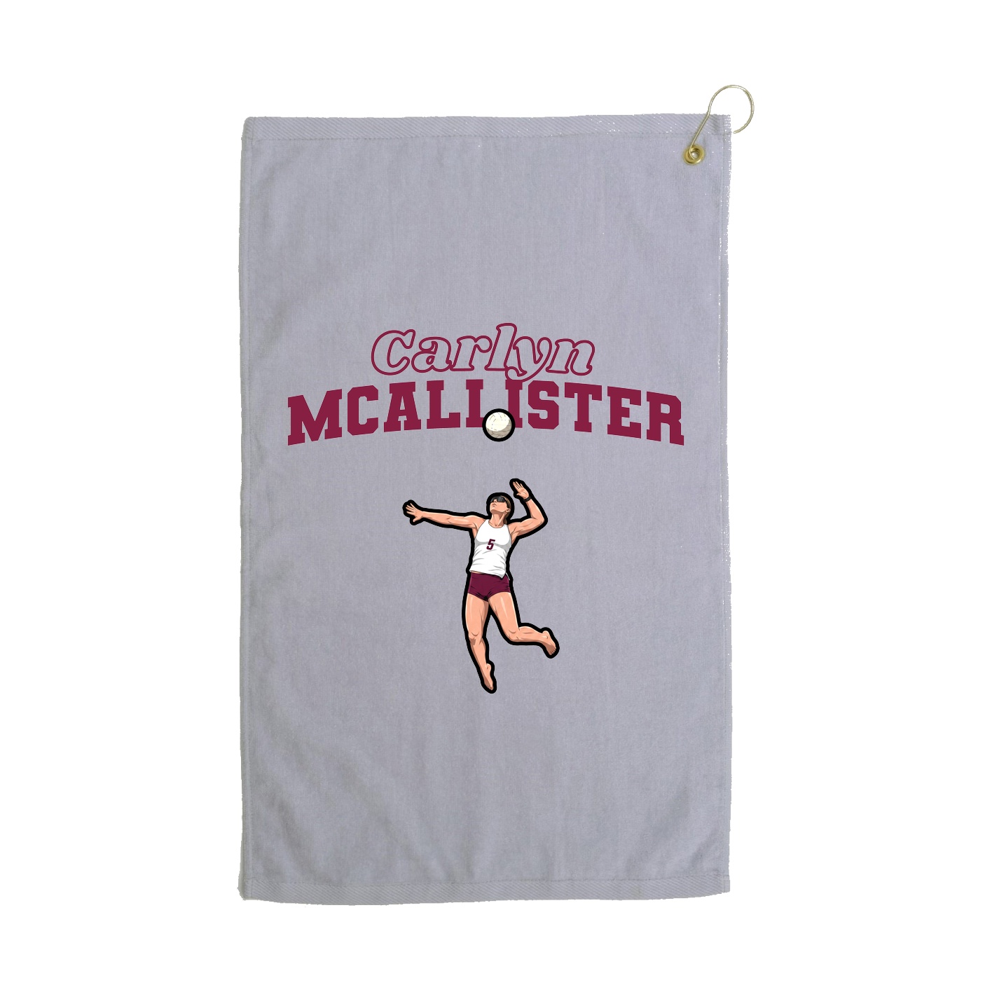 Golf Towel — Name Arch in Grey