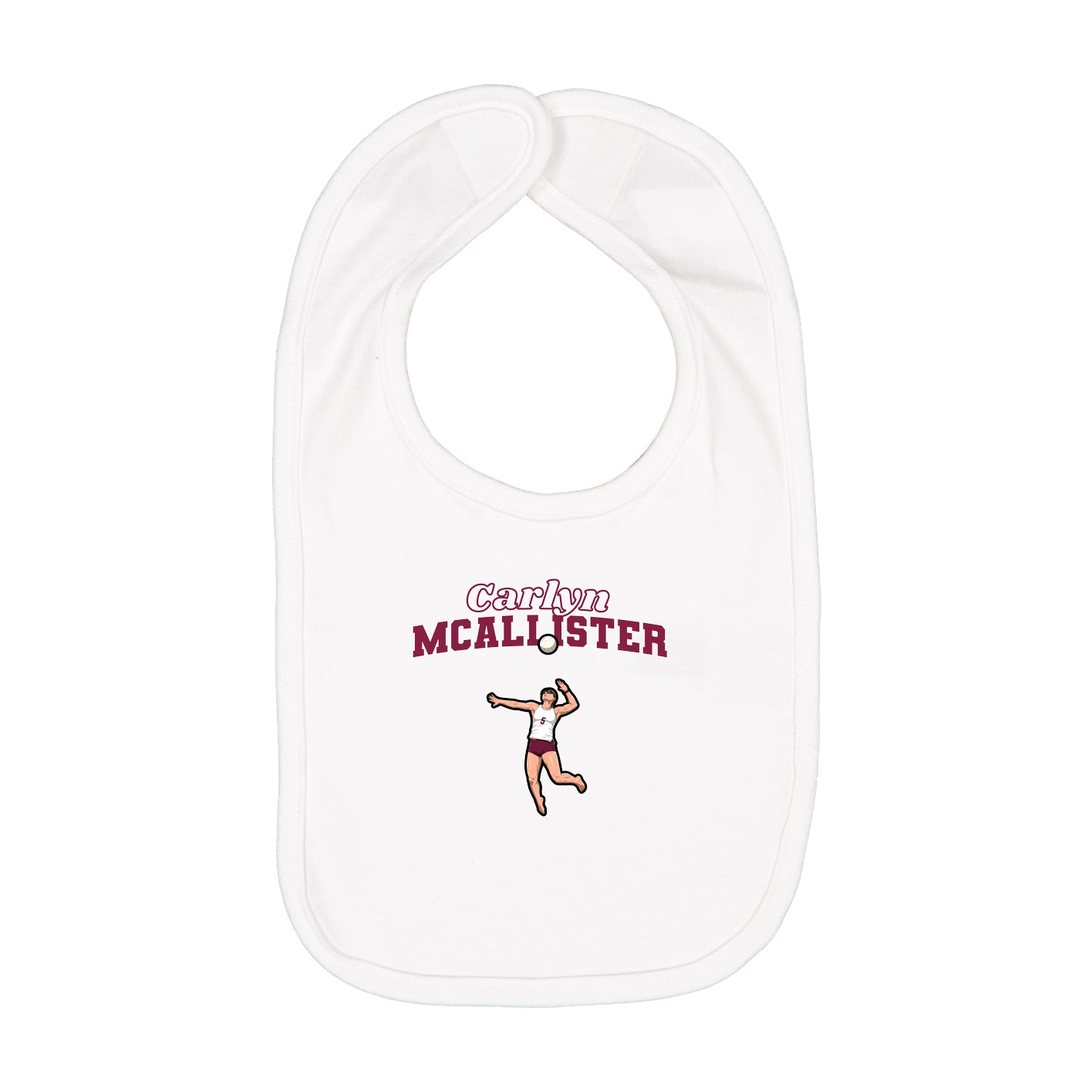Infant Bib — Name Arch in White