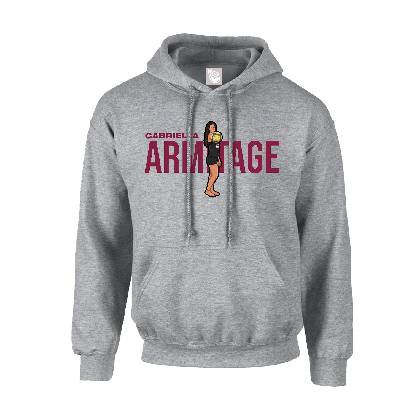 Hoodie — Player Name in Grey