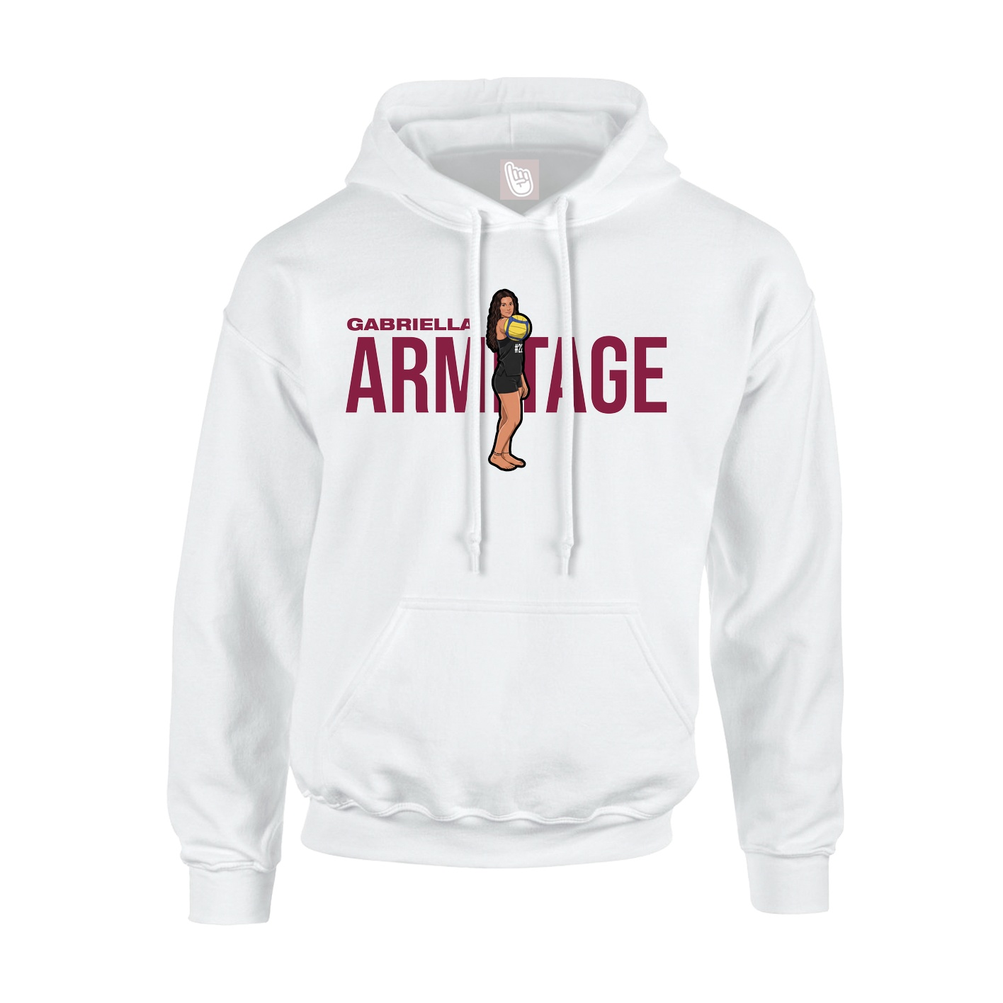 Youth Hoodie — Player Name in White